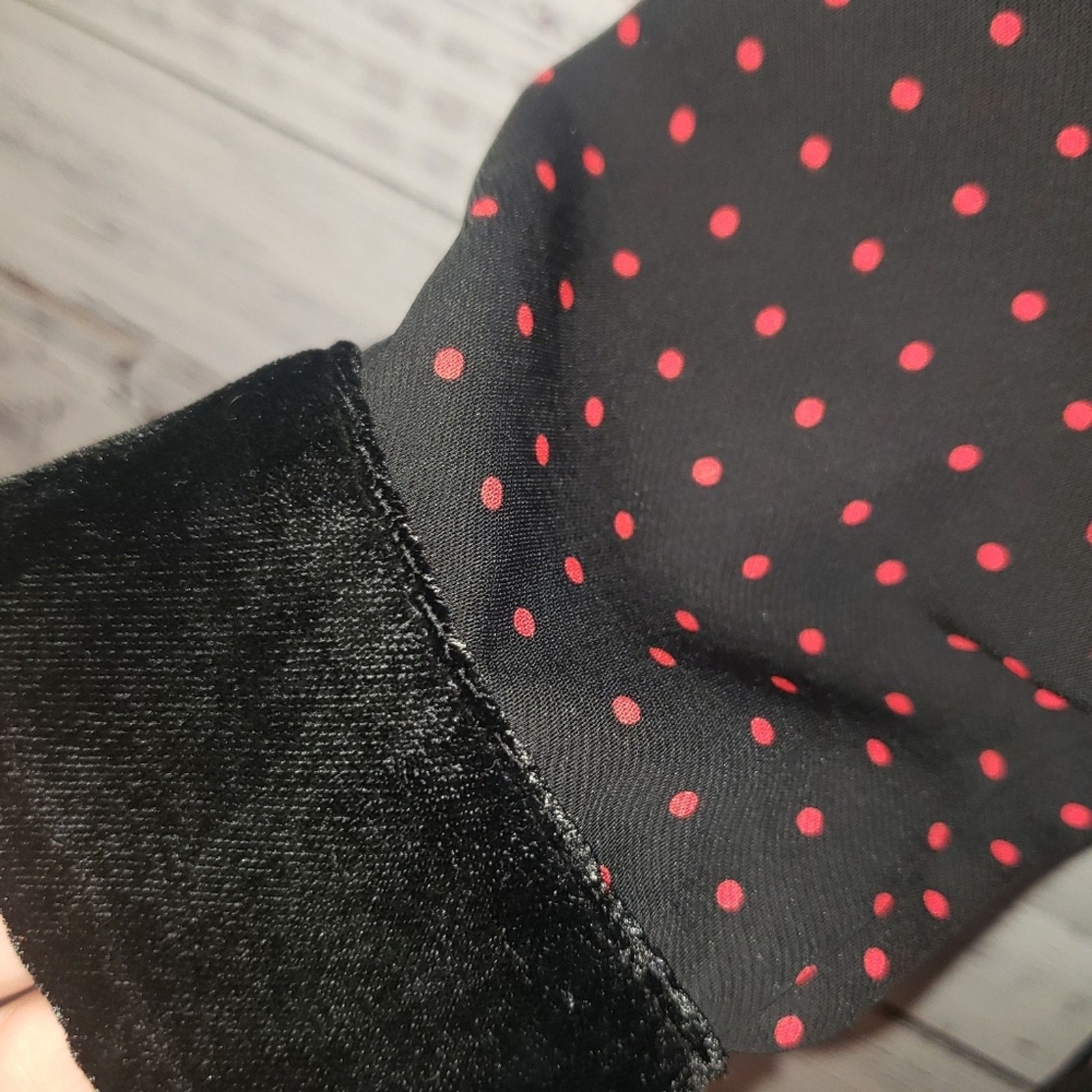 The Kooples NWT! The Kooples midi dress Black w/ red polka-dot Lace sz L Size L / US 10 / IT 46 - 6 Thumbnail