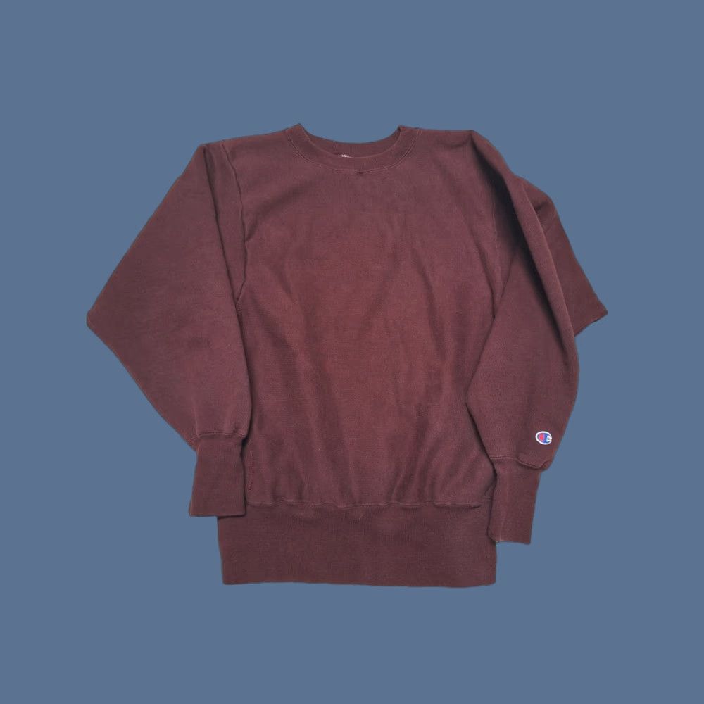 Champion VINTAGE Champion Sweatshirt Mens Shirt Pullover Reversible Reverse Weave 90s Burgundy Red M/L Crewneck Size US M / EU 48-50 / 2 - 1 Thumbnail