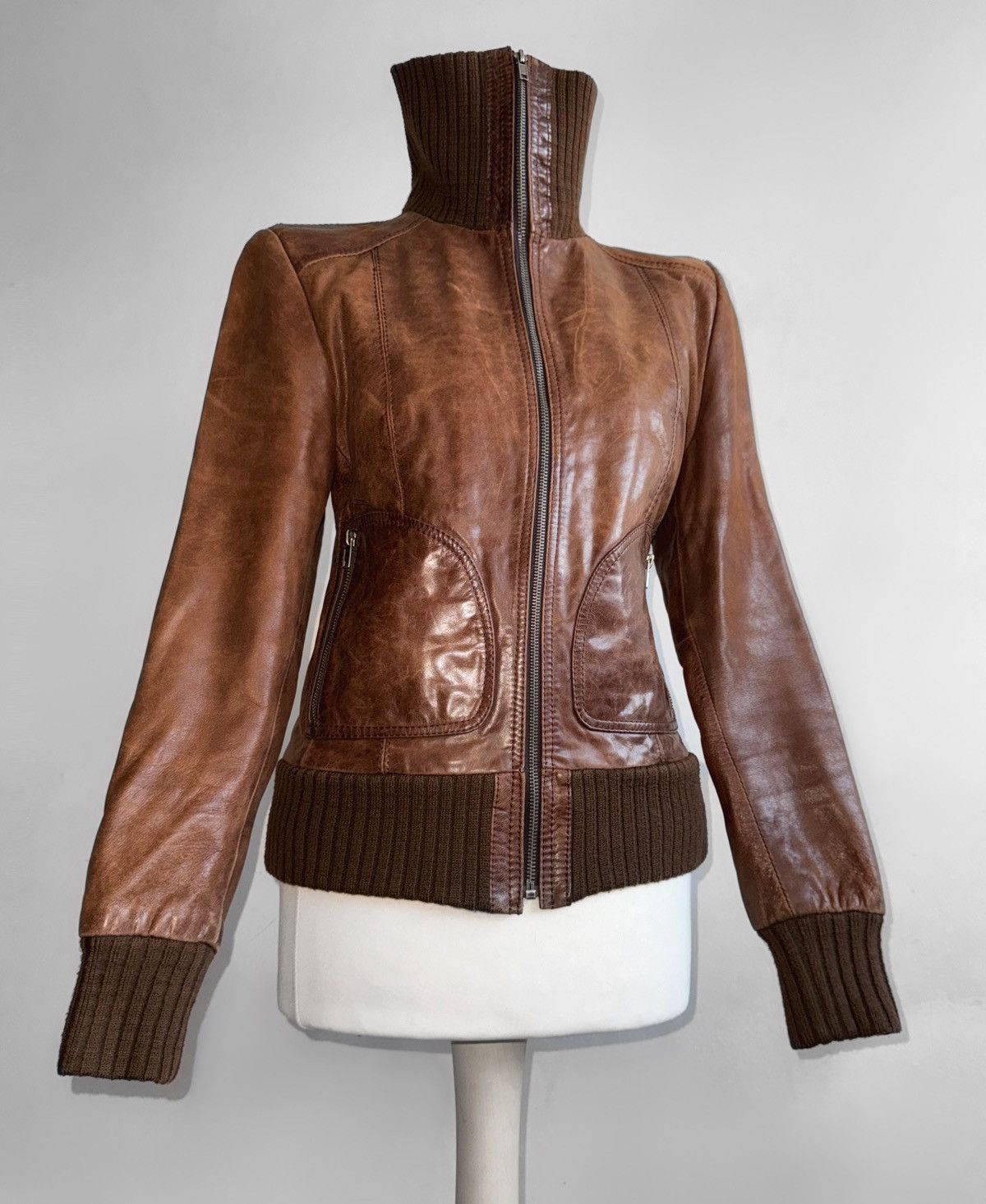 Vintage Amazing leather avant-garde distressed jacket Size S / US 4 / IT 40 - 5 Thumbnail