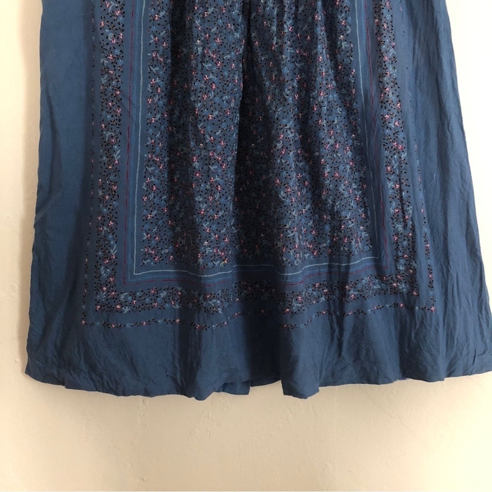 Other Jane Schaffhausen Belle France Prairie Floral Midi Tie Skirt Size 32" / US 10 / IT 46 - 4 Thumbnail