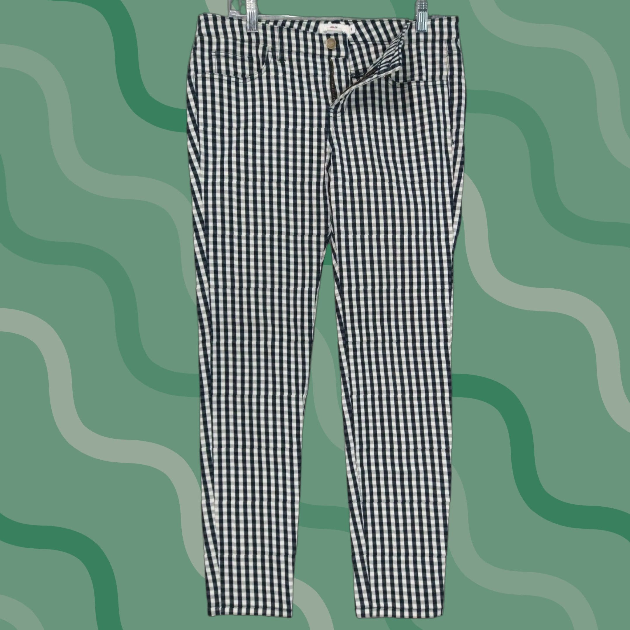 Vineyard Vines VINTAGE? No. Vineyard Vines Pants Womens 6 Black White Gingham Slim Casual Trousers Size 28" / US 6 / IT 42 - 1 Thumbnail