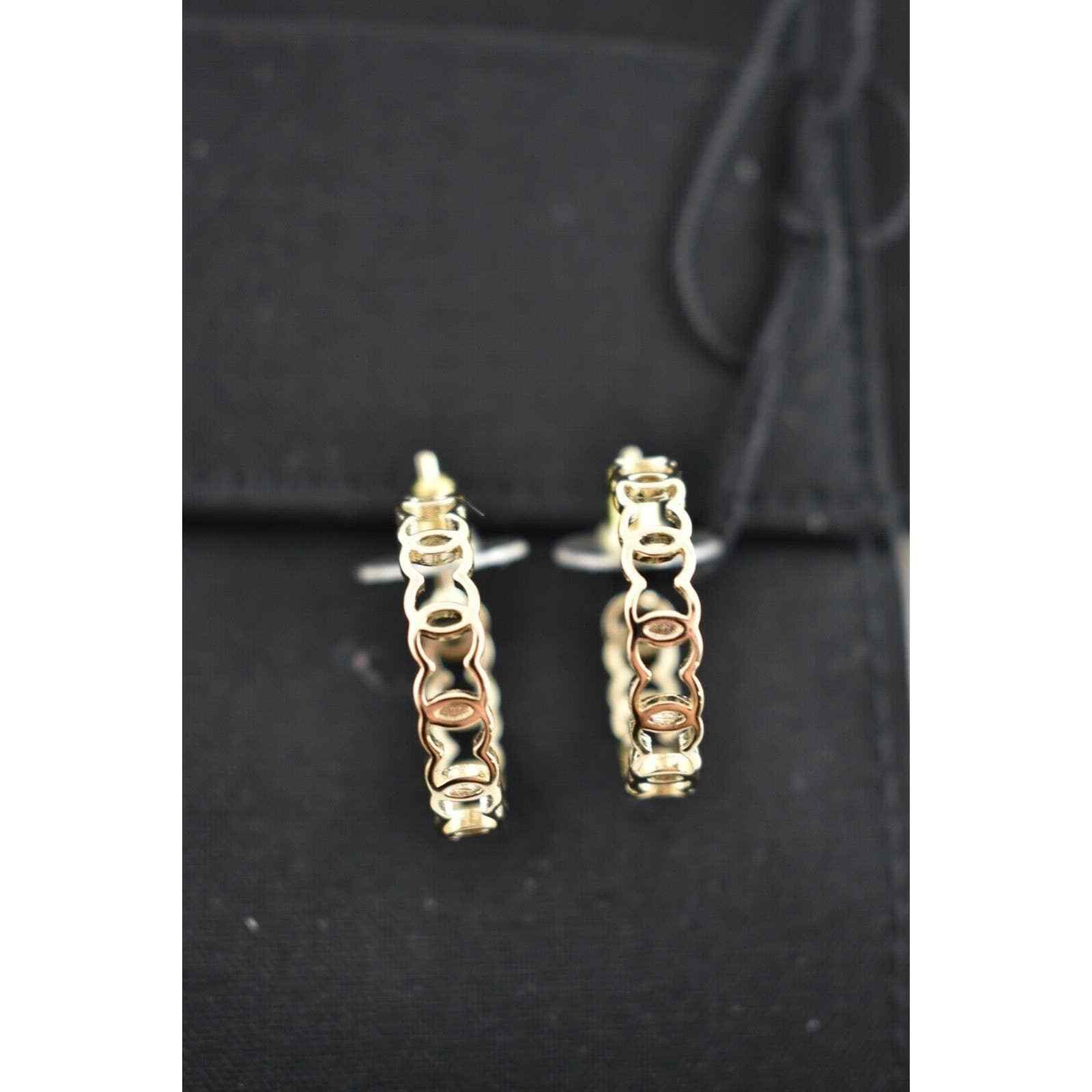 Chanel Chanel Gold Metal Interlocking Drop Statement Hoop Earrings Size ONE SIZE - 9 Thumbnail