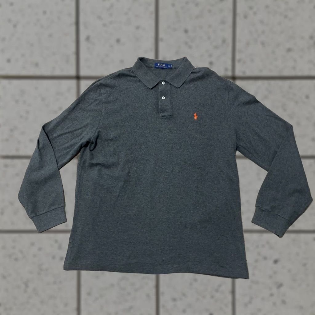 Polo Ralph Lauren Polo Ralph Lauren Rugby Shirt Long Sleeve Polo Gray Orange Logo XL Men Size US XL / EU 56 / 4 - 1 Thumbnail