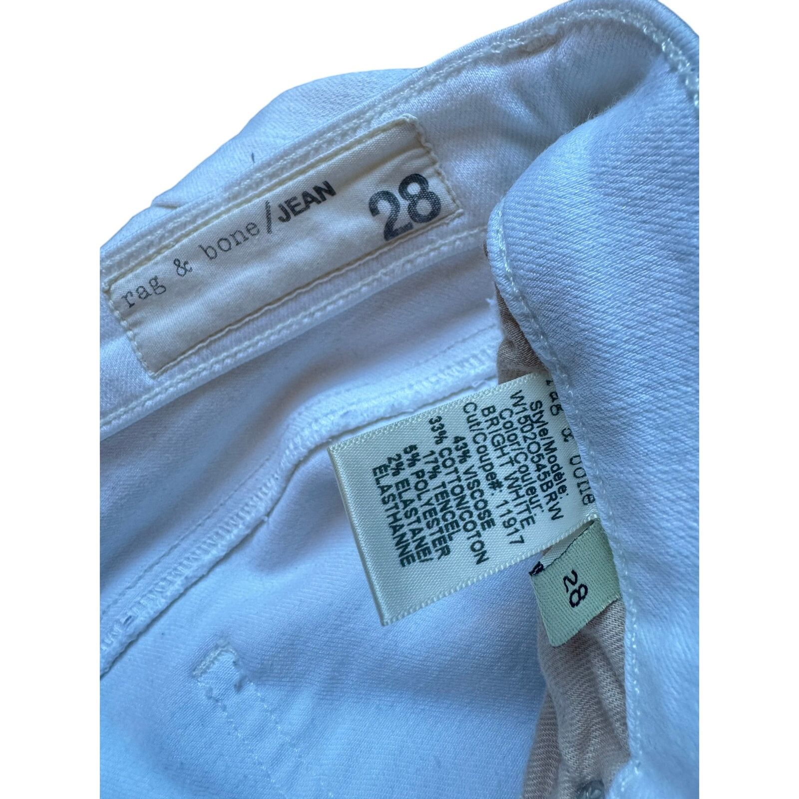 Rag & Bone Rag & Bone Stretchy White Skinny Jeans Size 28 Size 28" / US 6 / IT 42 - 3 Thumbnail