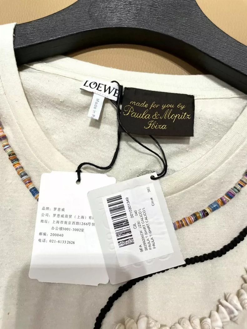 Loewe LOEWE Short sleeve polo, silk + satin + cotton linen high Size L / US 10 / IT 46 - 6 Thumbnail