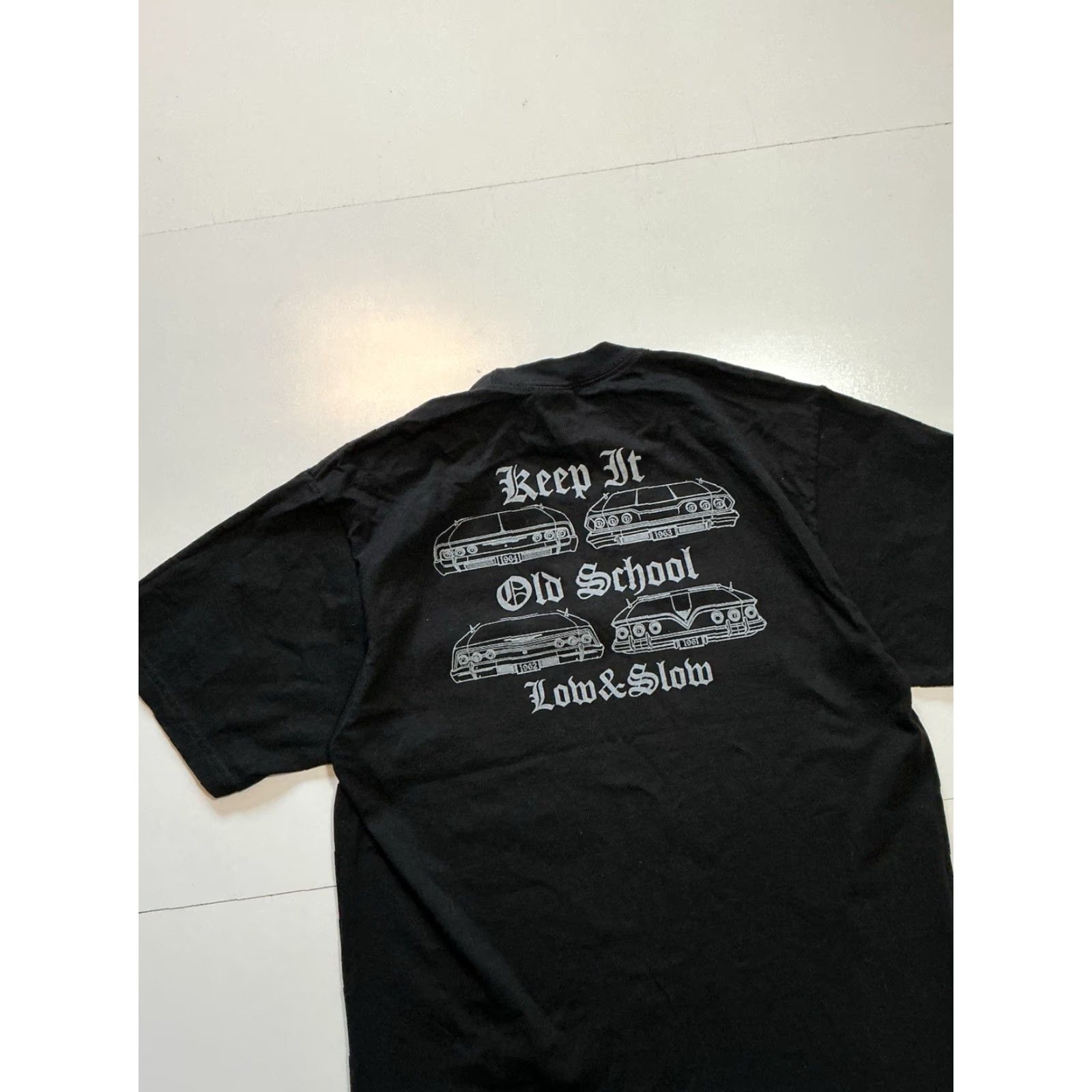 Vintage Shaka Wear T-Shirt Chevy Impala Keep It Old School Low Slow Graphic Black LG Mens Shirt Size US L / EU 52-54 / 3 - 4 Thumbnail