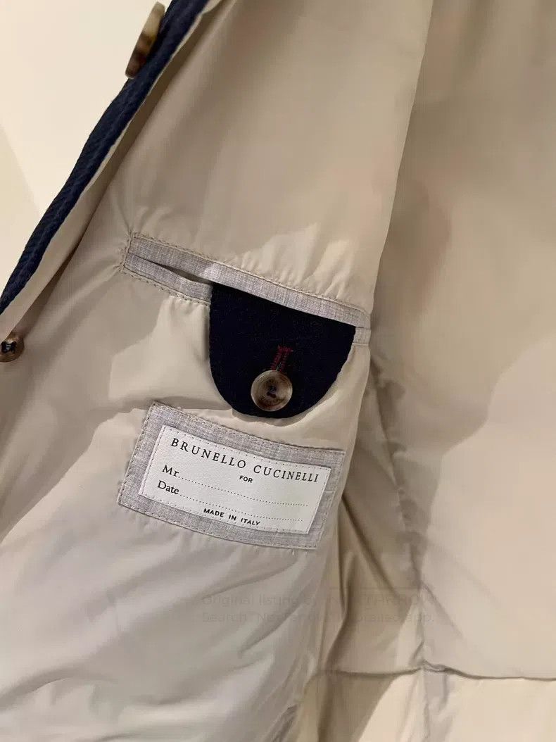 Brunello Cucinelli Brunello Cucinelli Men's Stand Collar Single Breasted Quil Size US S / EU 44-46 / 1 - 6 Thumbnail