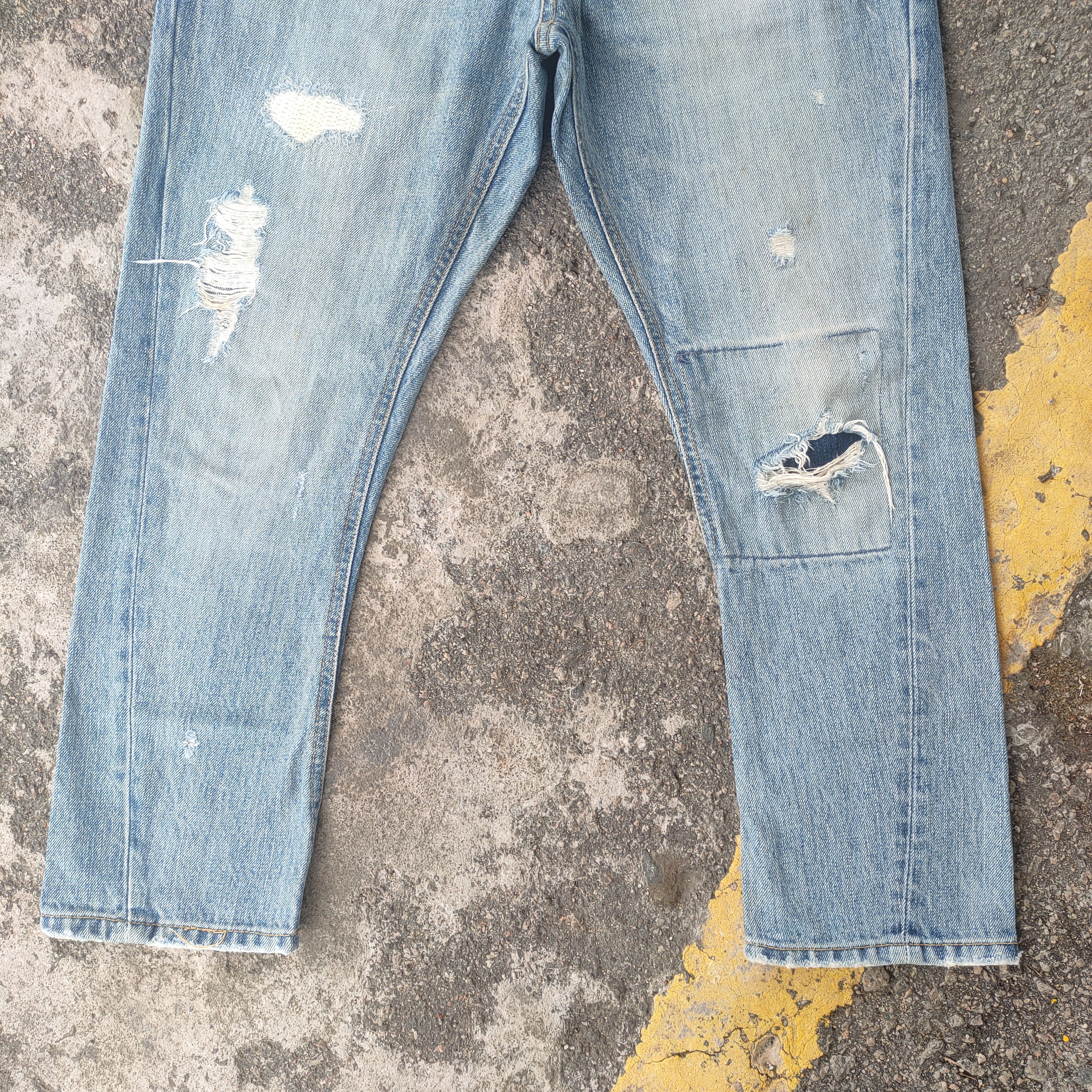 Salvage VINTAGE SELVEGE FADED DISTRESSED JEANS DENIM PANTS Size US 32 / EU 48 - 4 Thumbnail