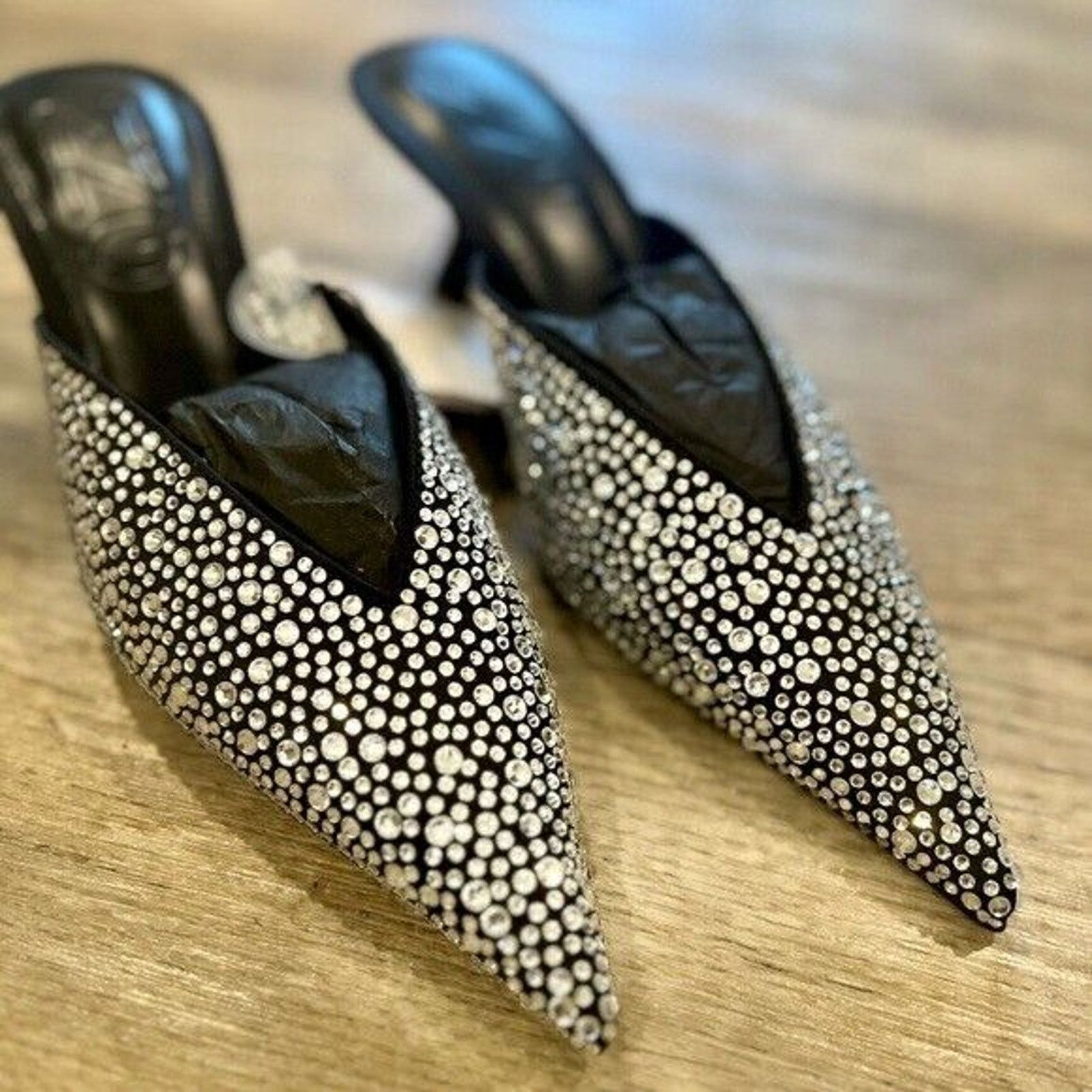 Mango MANGO Bejeweled Pointed Mules NWT Size US 6.5 / IT 36.5 - 7 Thumbnail