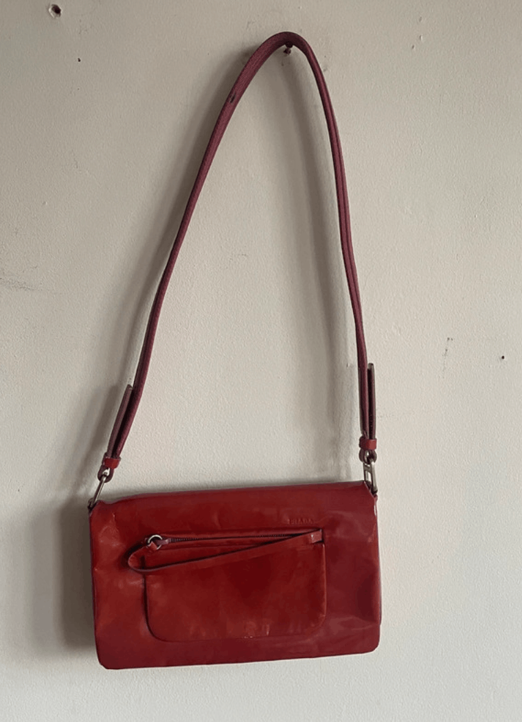 Prada Prada Bag 1999 Handbag Leather Shoulder Nylon Vintage Size ONE SIZE - 2 Thumbnail