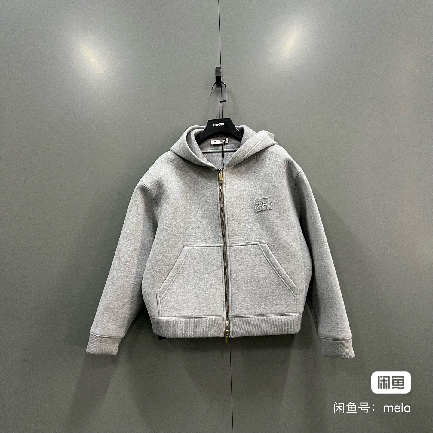 Miu Miu MiuMiu Hooded Sweatshirt in Gray Color. Size US S / EU 44-46 / 1 - 1 Thumbnail
