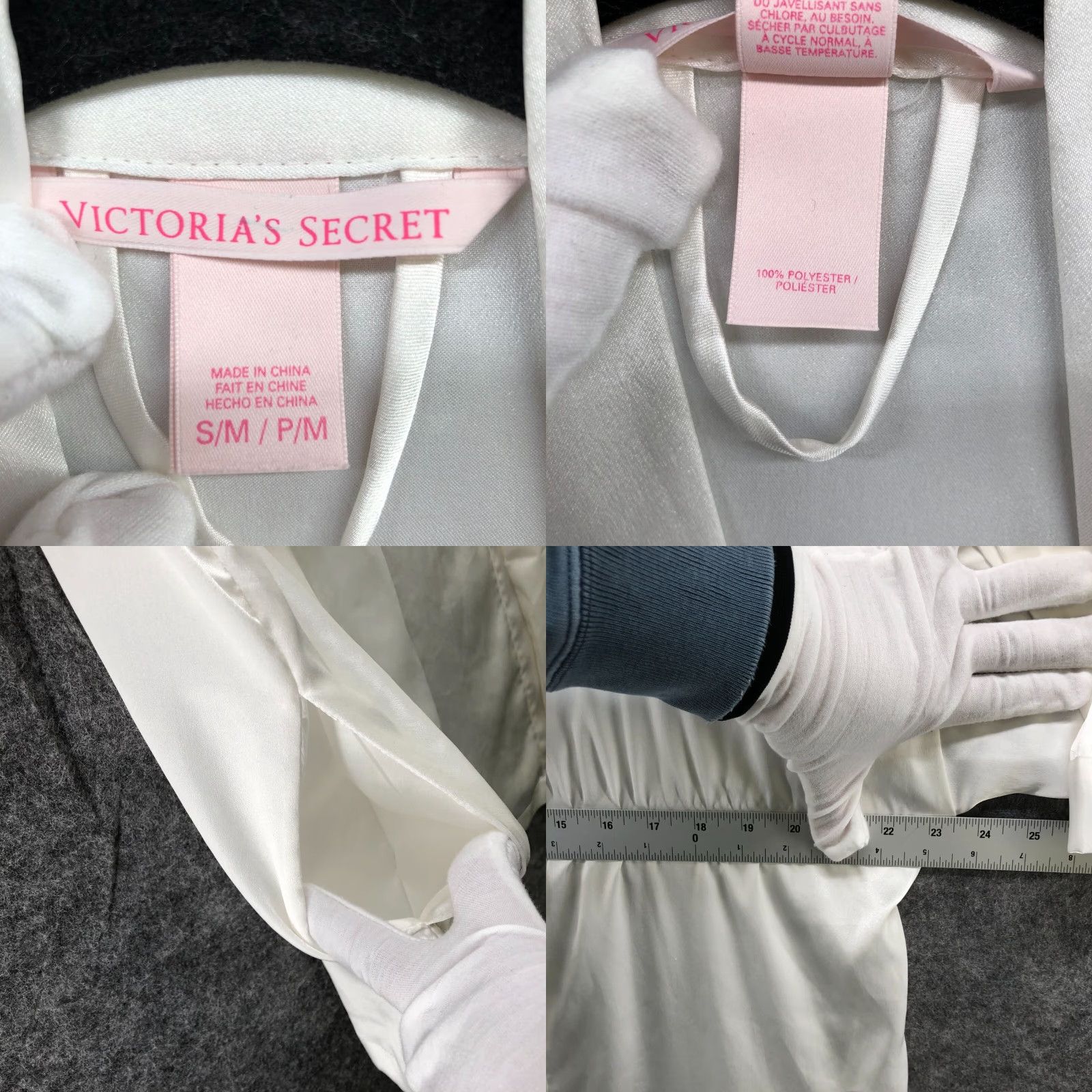 Victoria's Secret Victoria's Secret Short Sleeve Satin Robe Womens M White Kimono Lounge Size 32" / US 10 / IT 46 - 8 Thumbnail