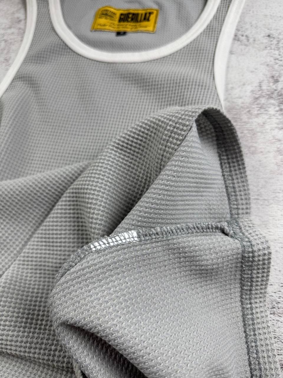 Corteiz Corteiz Alcatraz Guerillaz Gray Small Waffle Tank Top Sleeveless Jersey T Shirt Size US S / EU 44-46 / 1 - 11 Thumbnail