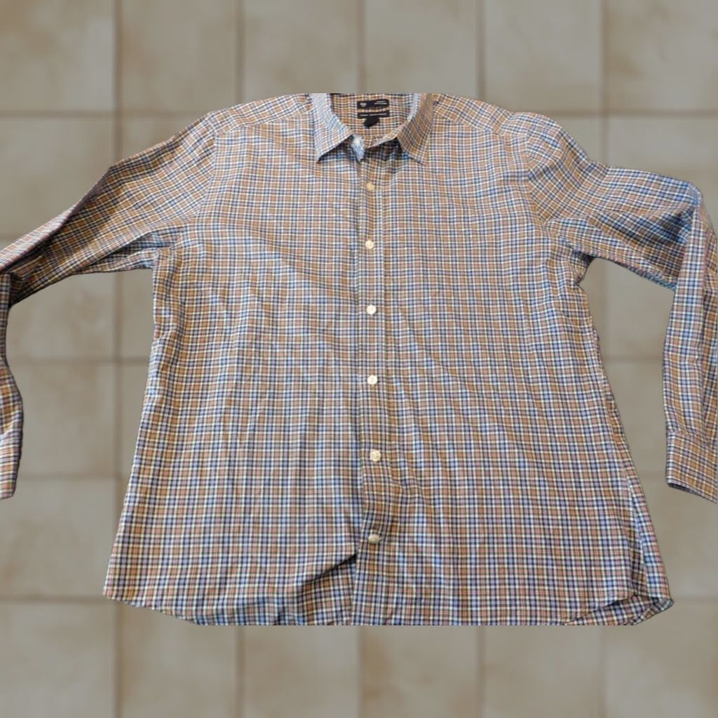 Gap Gap Shirt Button-Up Plaid Blue Casual Mens L Button-Down Collared Knit Cotton Long Sleeve Classic Vintage: No Size US L / EU 52-54 / 3 - 1 Thumbnail