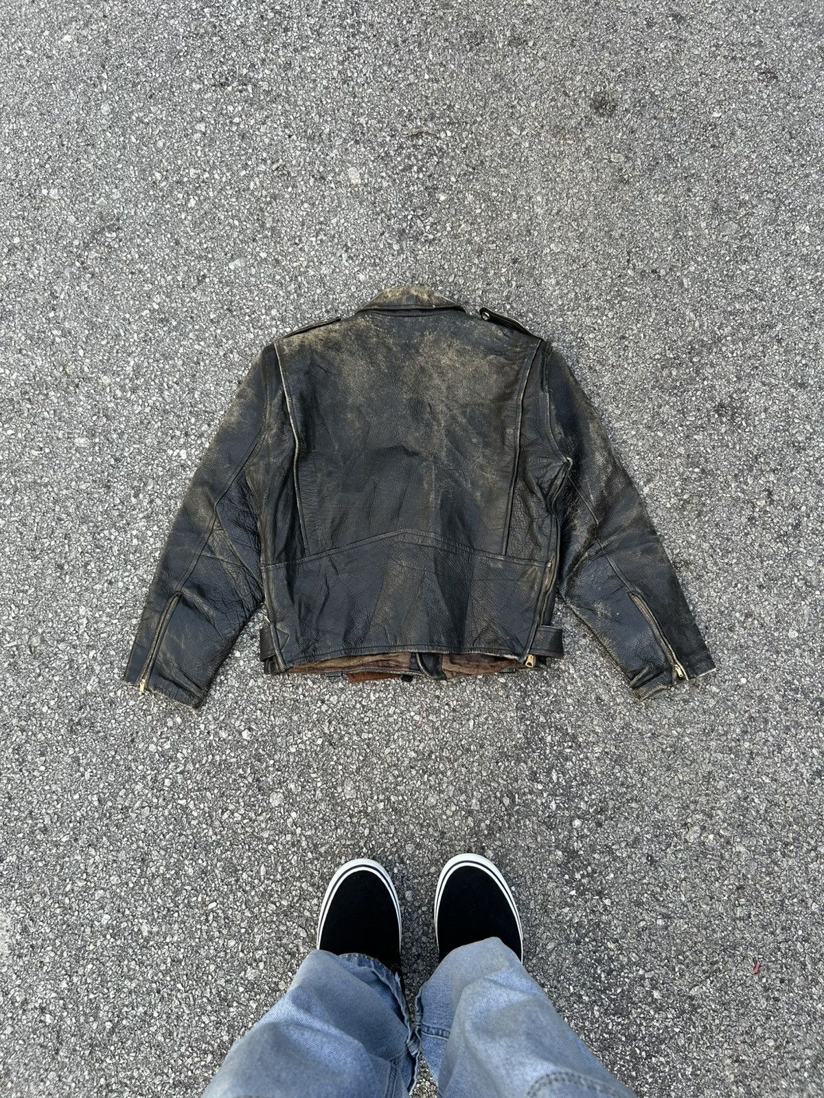 Other Vintage Avant Garde Punk Leather Jacket Size S / US 4 / IT 40 - 3 Thumbnail