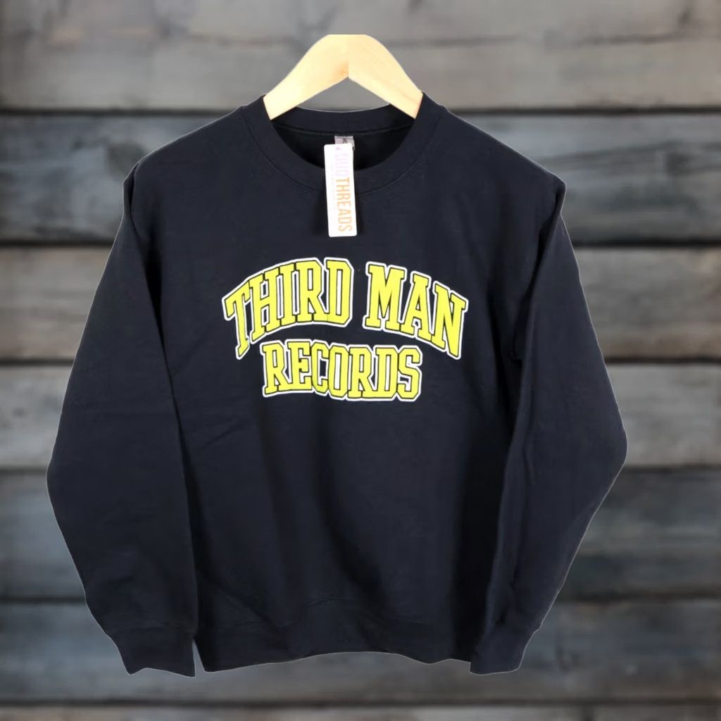 Gildan VINTAGE Third Man Records Sweatshirt Adult Small Black Yellow Puff Print Jack White Shirt Hoodie Mens Pullover Crew Neck Graphic Print Size US S / EU 44-46 / 1 - 1 Thumbnail