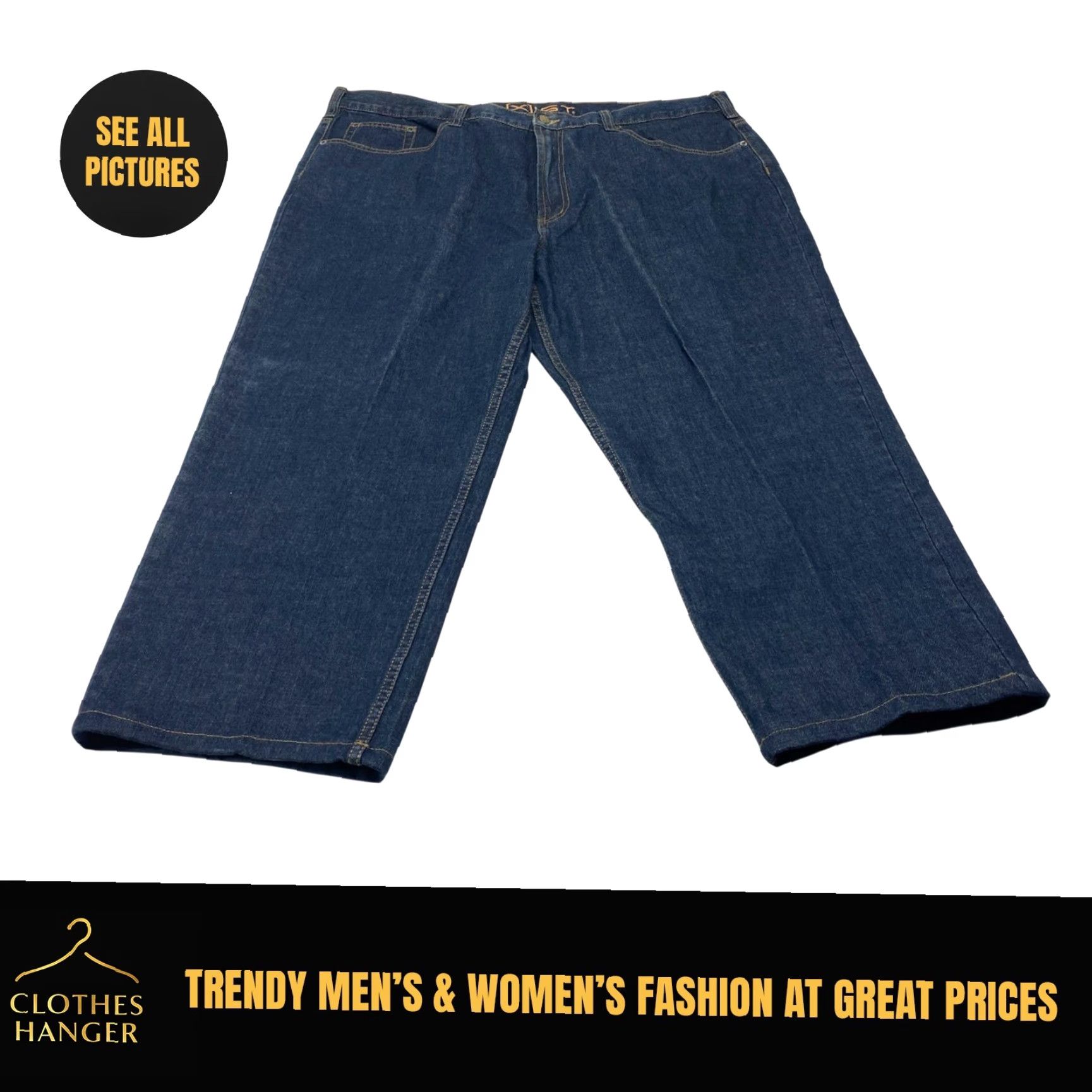 Denime VINTAGE NEW Mens Jeans 44x25 Axist Classic Blue Denim Relaxed Fit 100% Cotton NWT 7704 Size US 44 / EU 60 - 2 Thumbnail