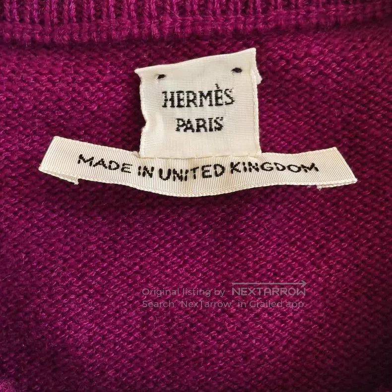 Hermes Hermes Classic Purple Cashmere Short Sleeve Knit Top Size XXS / US 00 / IT 34 - 3 Thumbnail