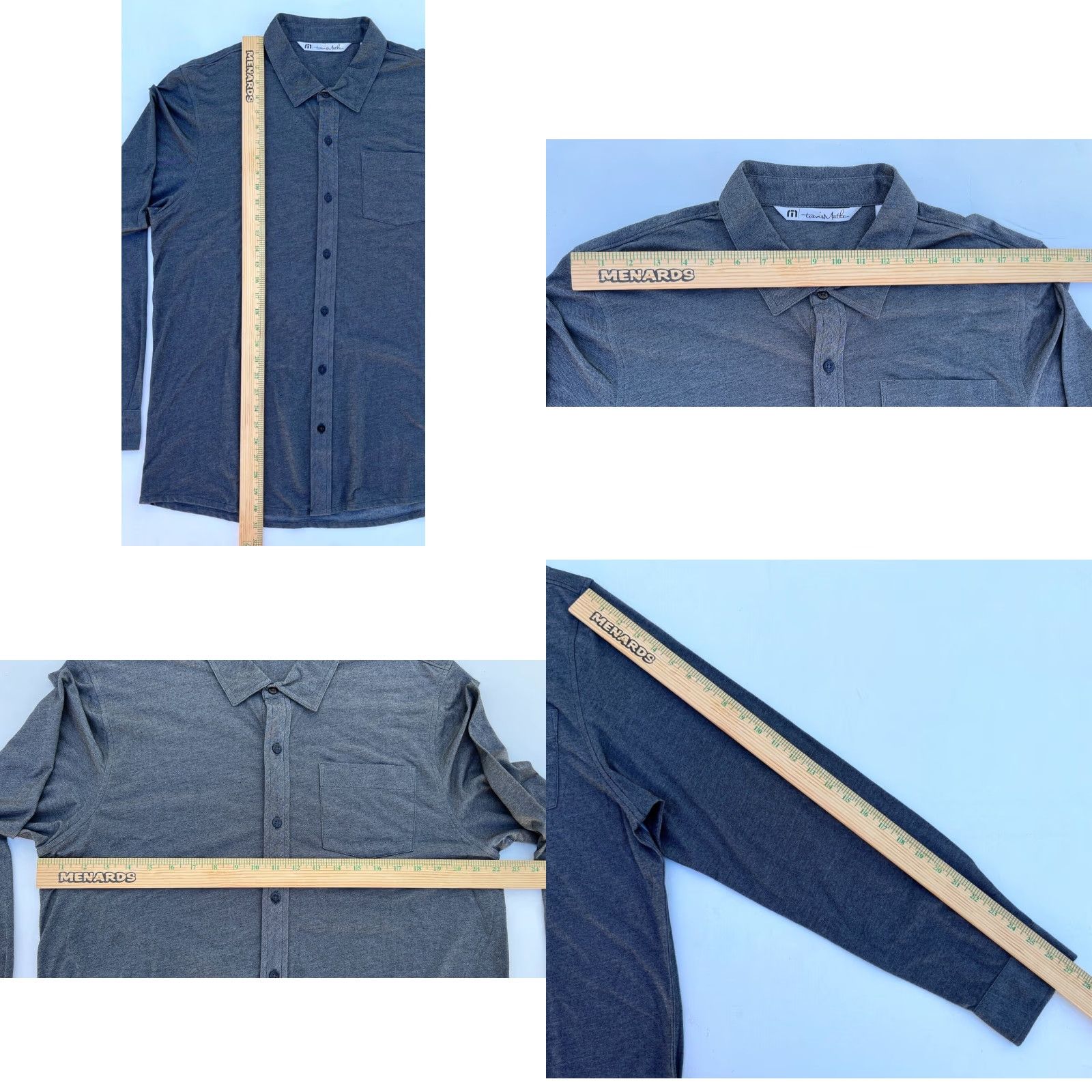 TravisMathew VINTAGE Travis Mathew Button-Up Shirt Stretch XL Gray Cotton Polyester Blend Knit Men Button-Down Casual Shirt Mens Size US XL / EU 56 / 4 - 8 Thumbnail