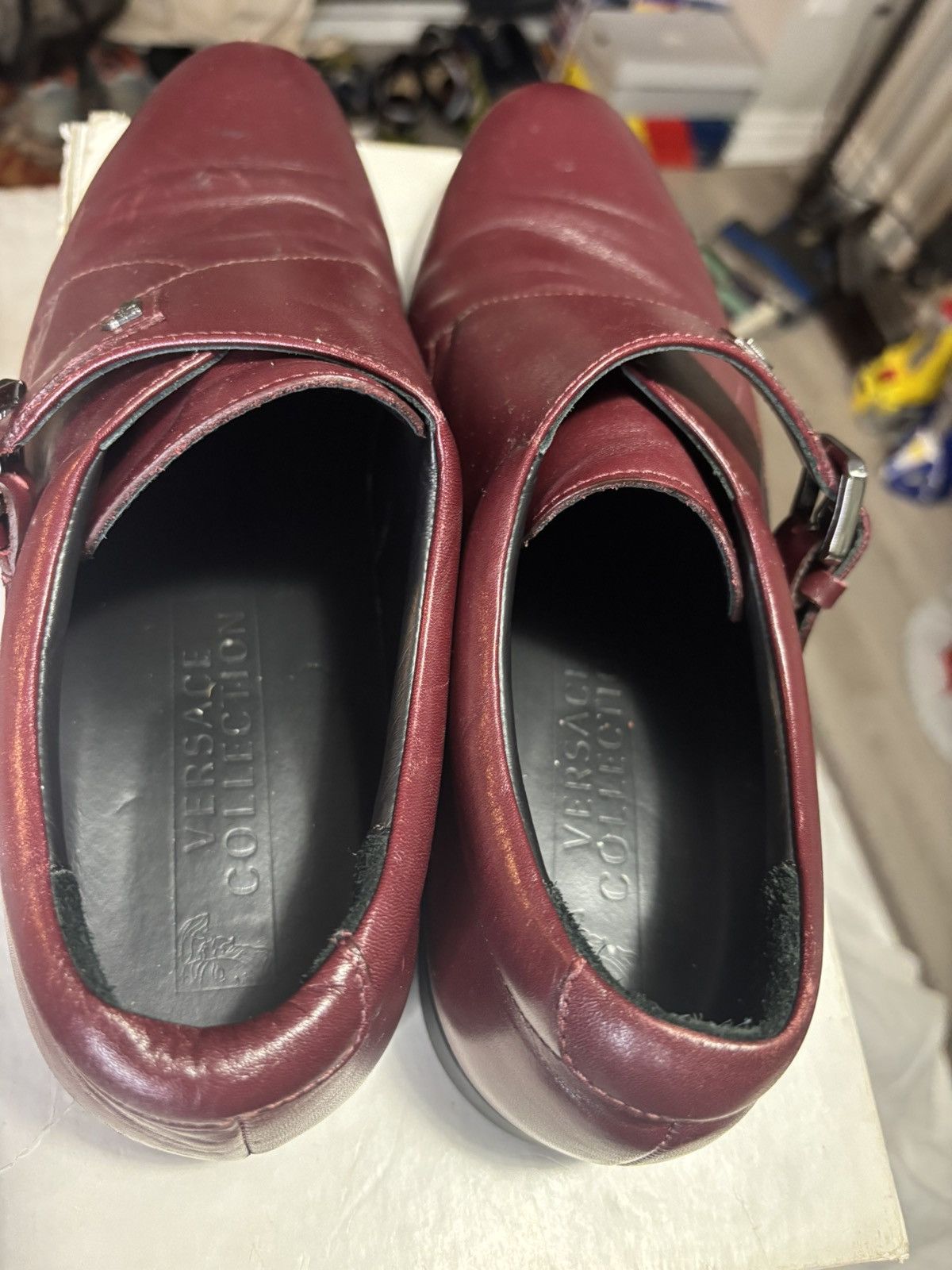 Versace Versace Collection Burgundy Single-Strap Dress Shoes Size US 11 / EU 44 - 5 Thumbnail