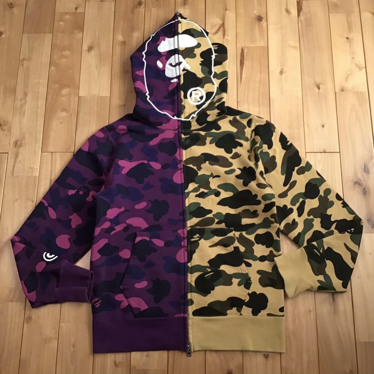 Purple camo bape discount hoodie