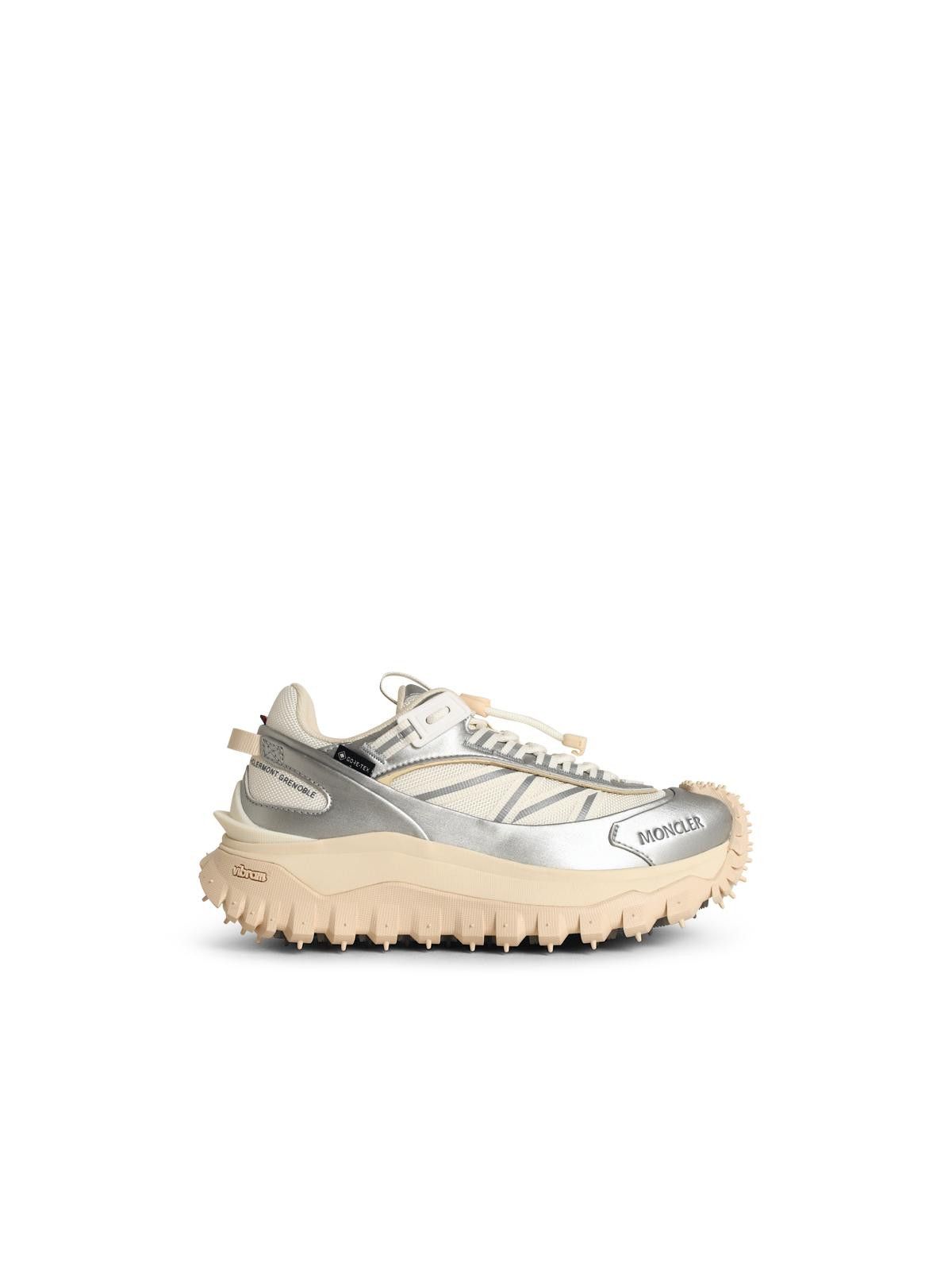 スニーカー Moncler Trailgrip Gtx' Silver Leather Blend Sneakers Moncler MONCLER 'Trailgrip Gtx' Silver Leather Blend