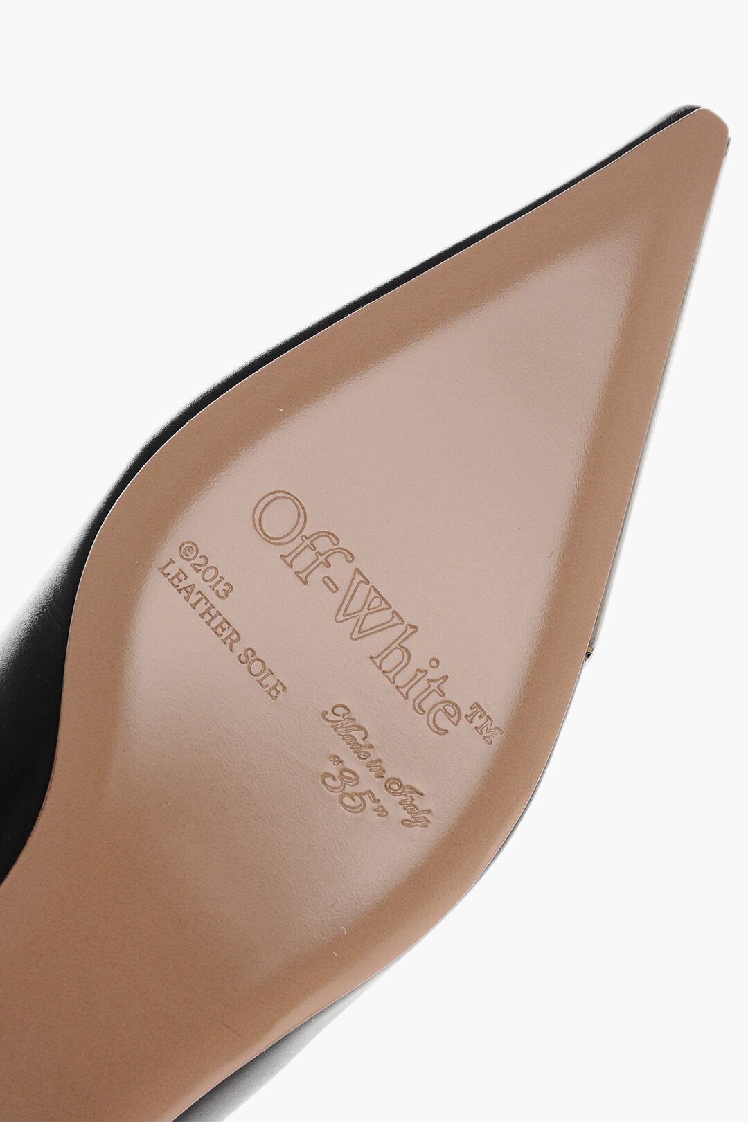 Off-White og1mm1125 Leather Slingback Ballet Flats in Black Size US 7 / IT 37 - 5 Thumbnail