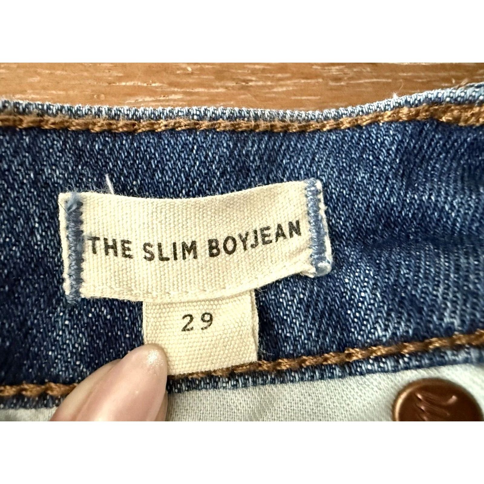 Madewell Madewell Jeans Womens 29 Slim Boy Straight 5-Pocket Blue Denim 34x24.5 Relaxed Baggy Distressed Bohemian City Hip Hop Logo Size 29" - 4 Thumbnail