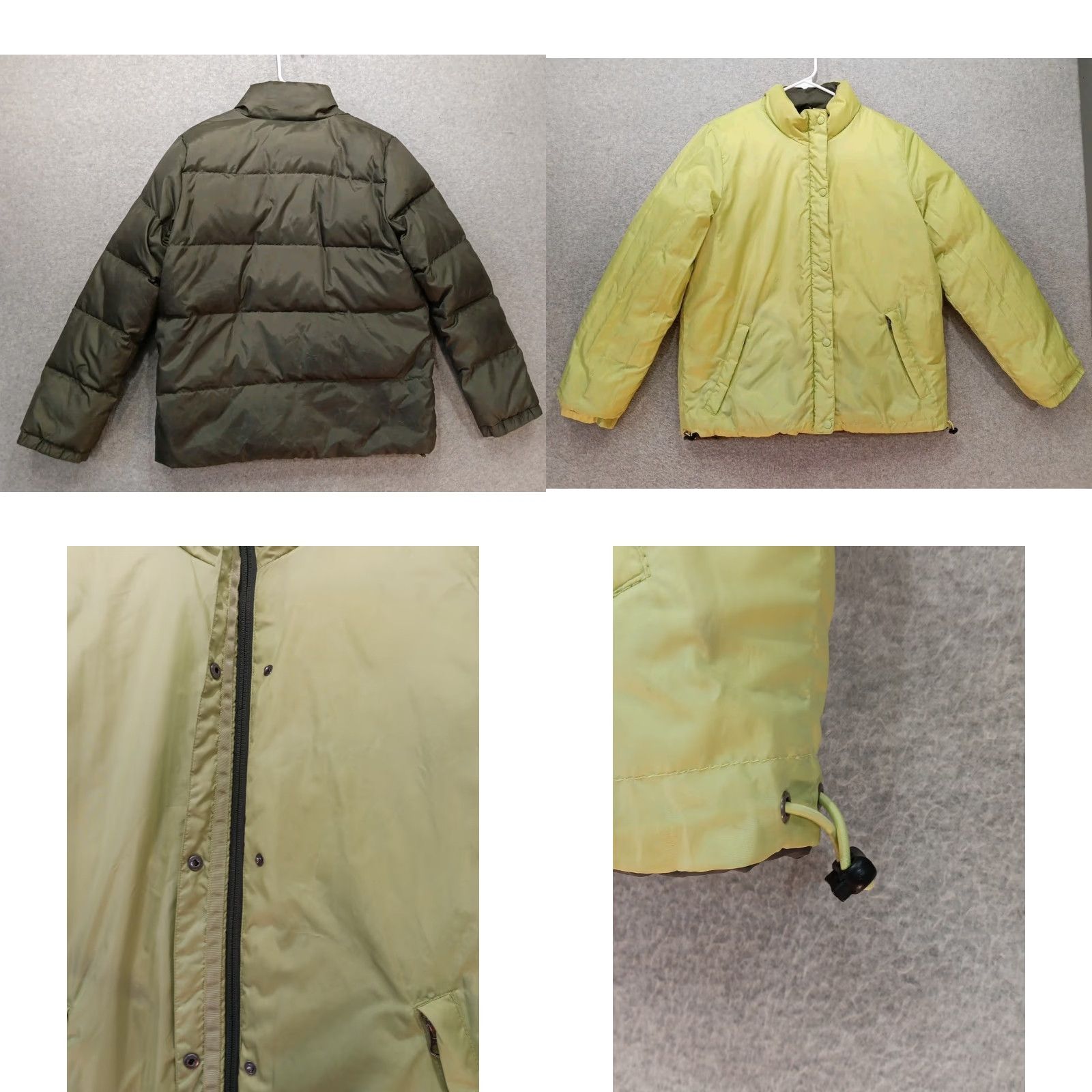 Old Navy VINTAGE Old Navy Reversible Quilted Puffer Jacket Olive Lime M Womens Short Olive Green & Lime Down Quilted Zipper Snap Size M / US 6-8 / IT 42-44 - 8 Thumbnail
