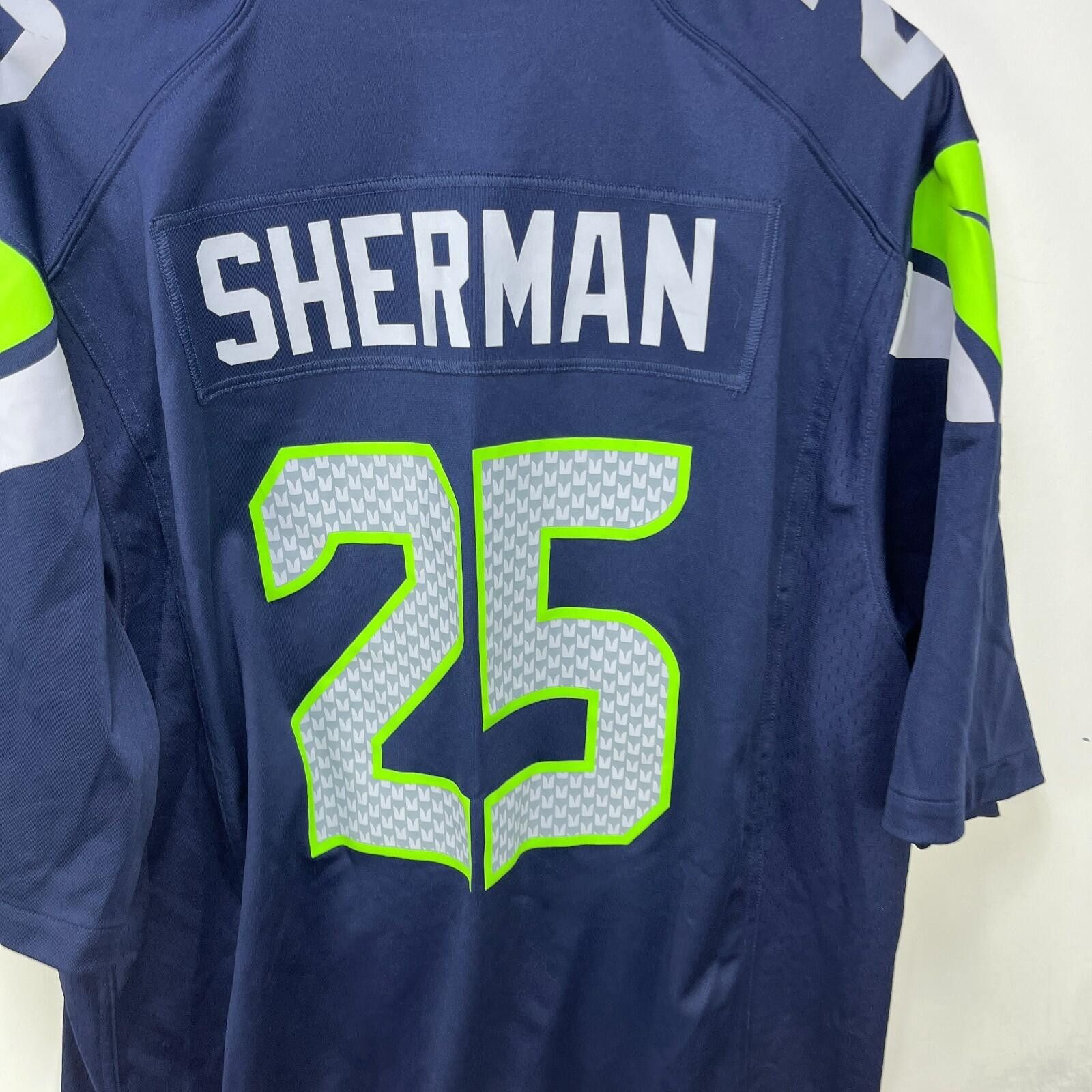 Nike Nike Seattle Seahawks Richard Sherman Jersey XXL On Field Size ONE SIZE - 6 Thumbnail