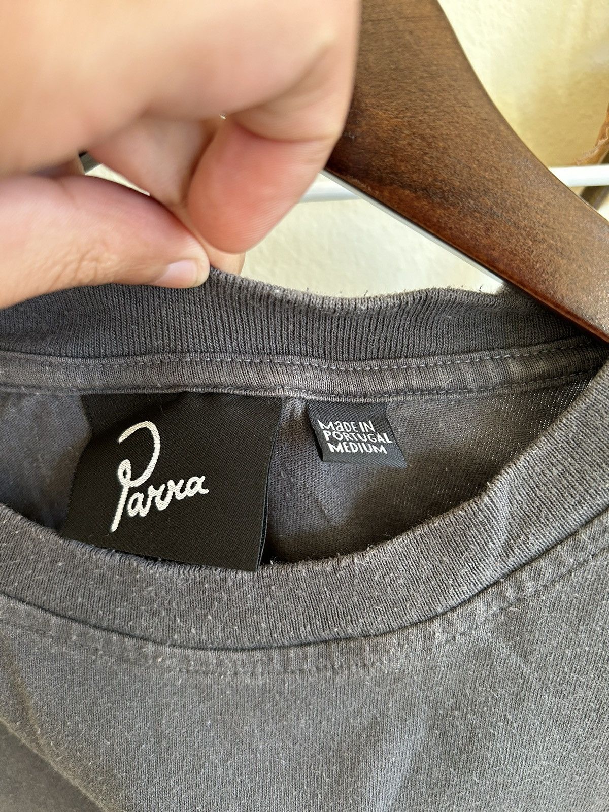 By Parra × Parra Parra t shirt in like vintage washed gray black Size US M / EU 48-50 / 2 - 4 Thumbnail