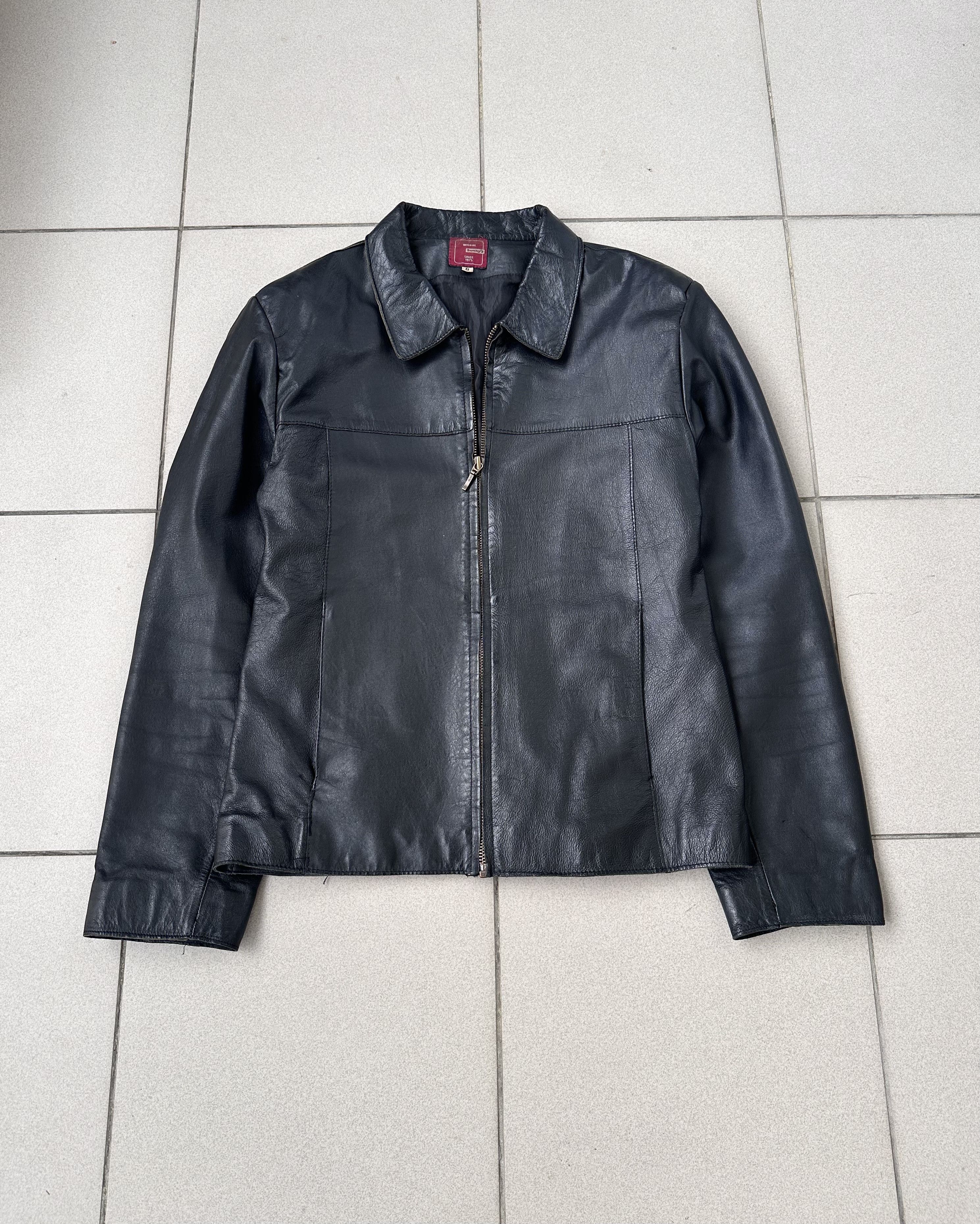 Leather Vintage Avant Garde women biker boxy leather jacket Size M / US 6-8 / IT 42-44 - 2 Thumbnail