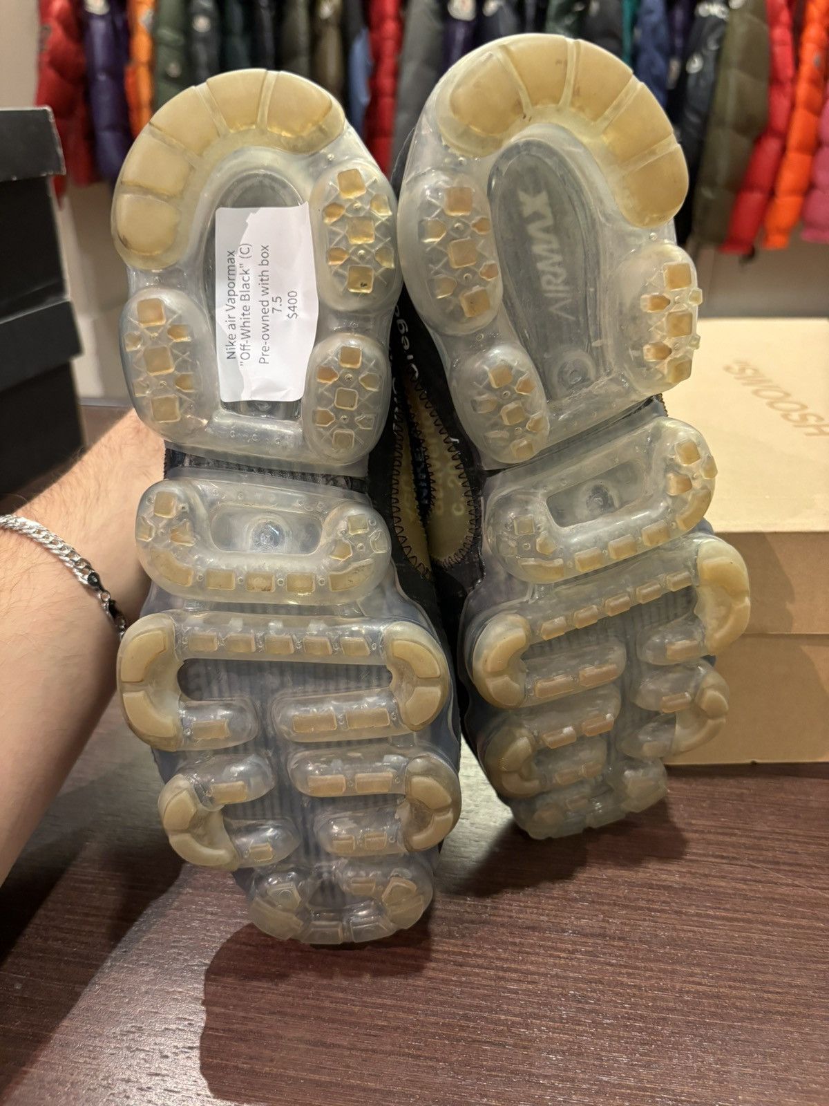 Nike × Off-White Nike Air Vapormax Off-White ‘Black’ (C) Size US 7.5 / EU 40-41 - 7 Thumbnail
