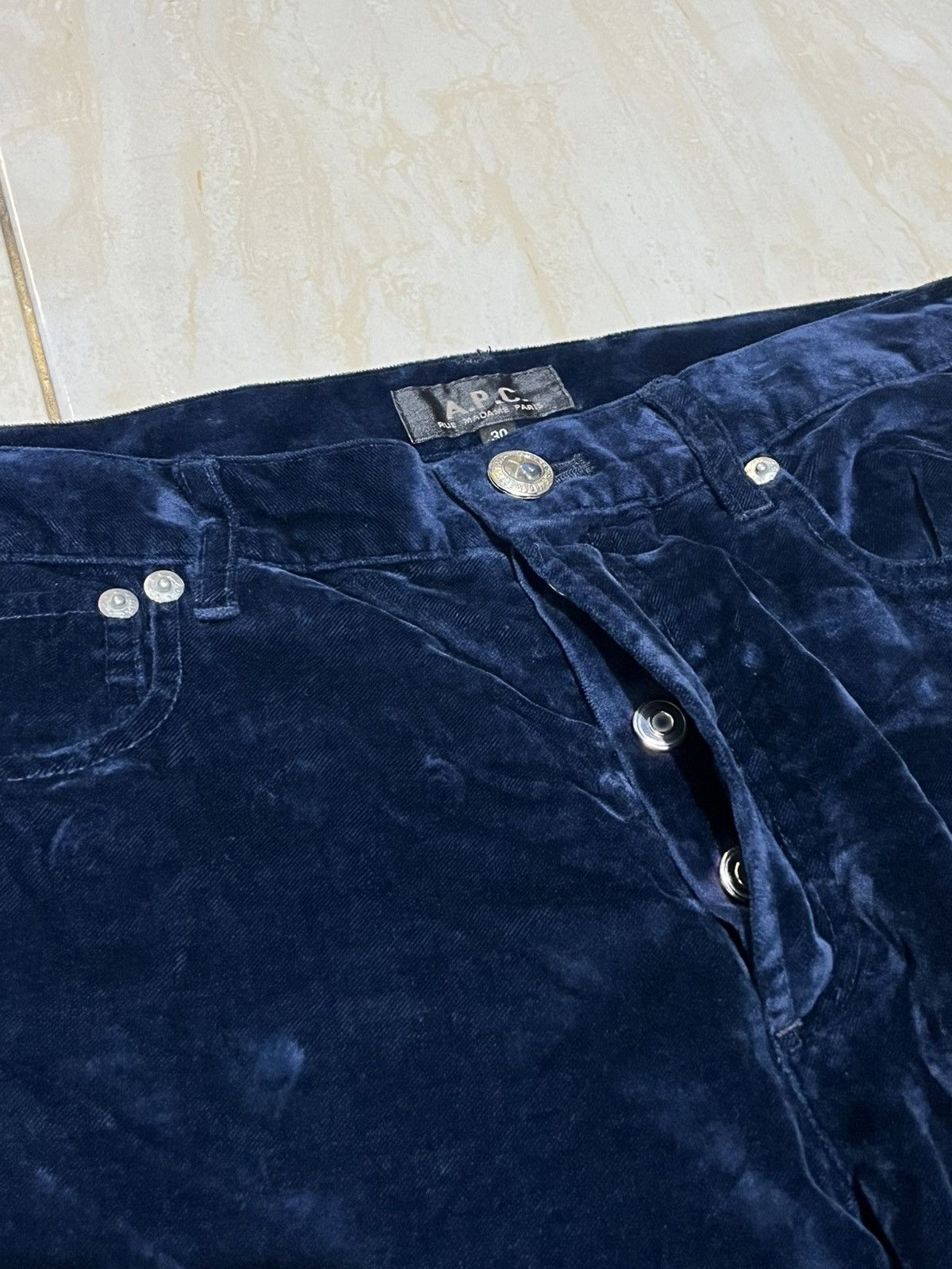 A.P.C. APC blue Velvet pant Size US 30 / EU 46 - 3 Thumbnail