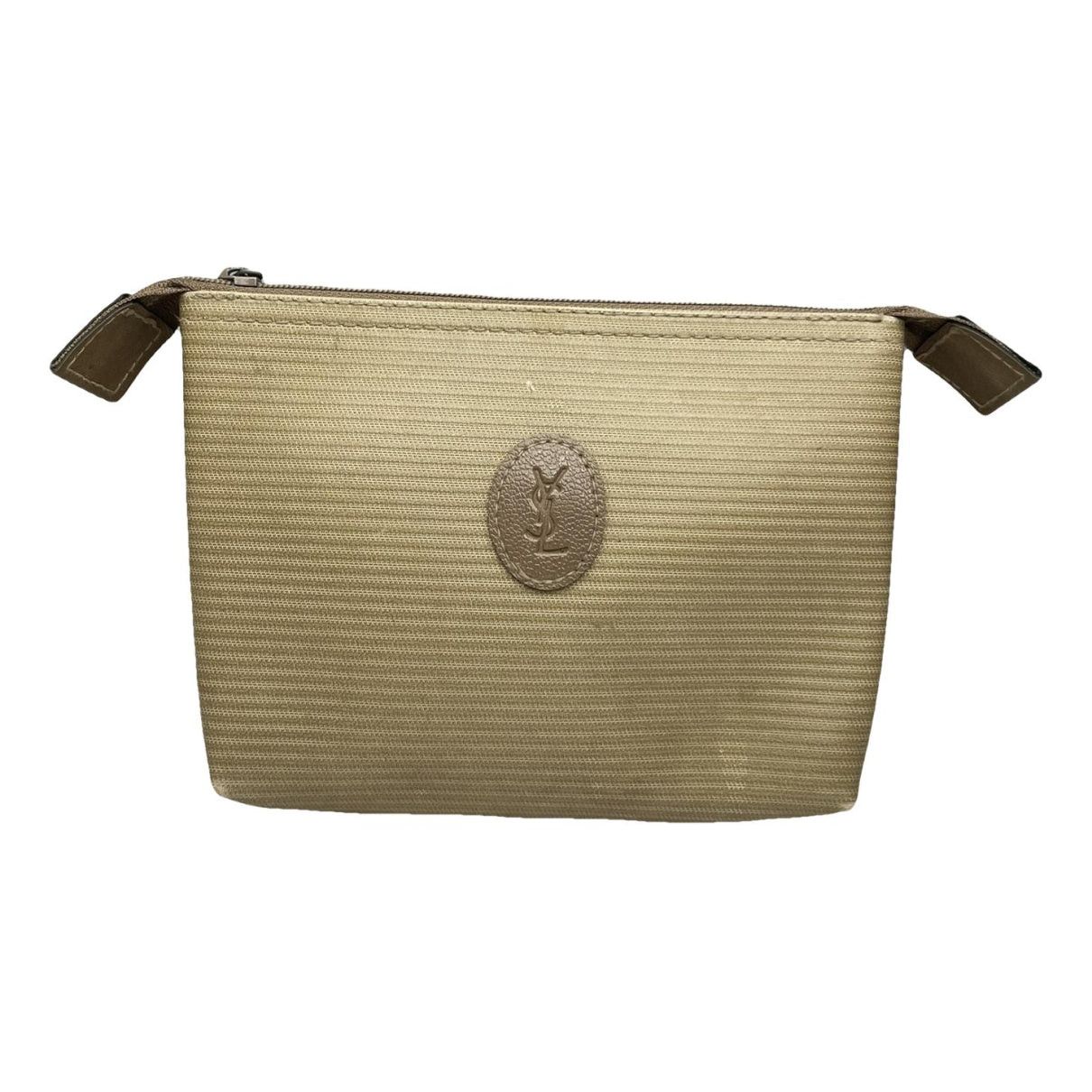 Yves Saint Laurent Beige Cotton Clutch Bag Size ONE SIZE - 1 Thumbnail