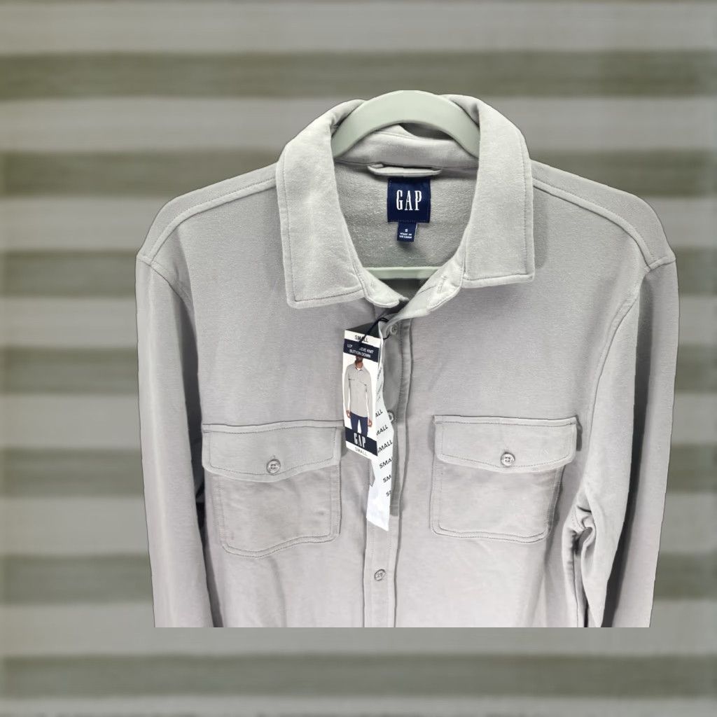 Gap Gap Shirt Men Size Small Gray Button-Up Long Sleeve Cotton Blend Stretch NWT Size US S / EU 44-46 / 1 - 1 Thumbnail