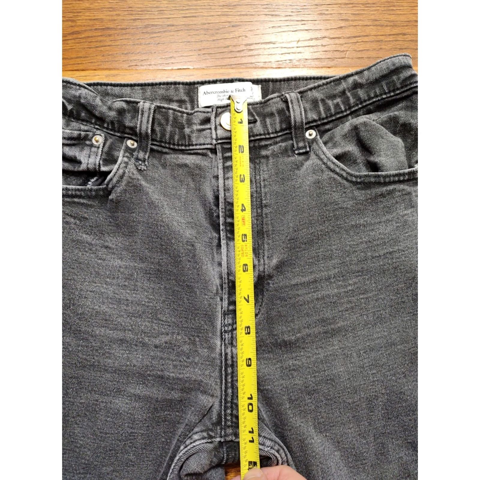 Abercrombie & Fitch Abercrombie & Fitch The Super Skinny High Rise Jeans Black Denim 27 Inseam 29 Inseam Women Regular 5-Pocket Logo Distressed Size 27" / US 4 / IT 40 - 7 Thumbnail