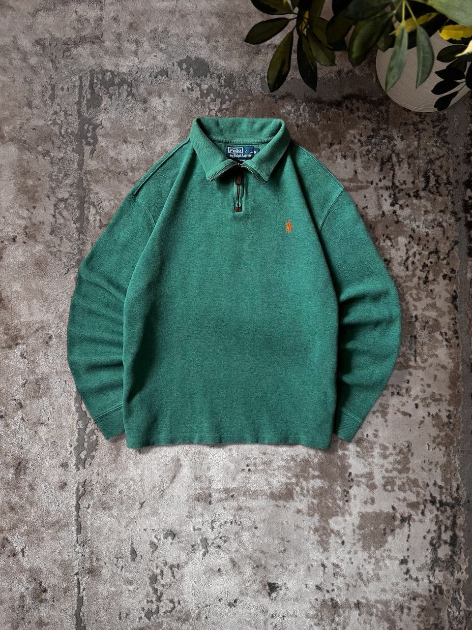 Polo Ralph Lauren VTG Polo Ralph Lauren Royal Green 1/4 Zip Luxury Sweatshirt Size US M / EU 48-50 / 2 - 2 Thumbnail