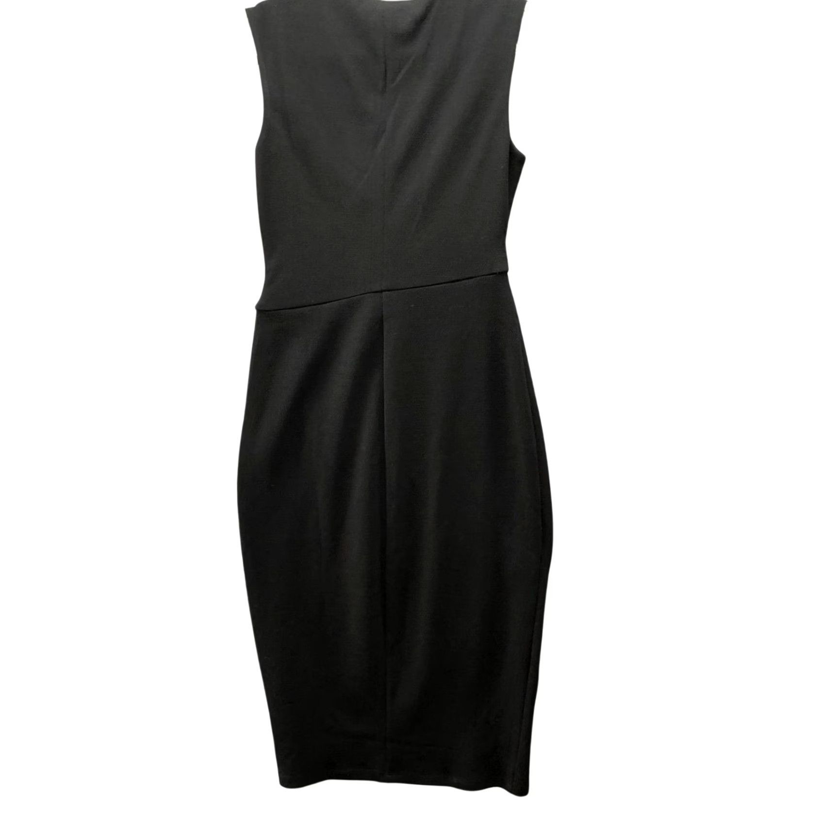 White House Black Market VINTAGE? No — White House Black Market Sleeveles Sheath Dress Womens 2 Black Drape Pleated Shirt? Size XS / US 0-2 / IT 36-38 - 2 Thumbnail