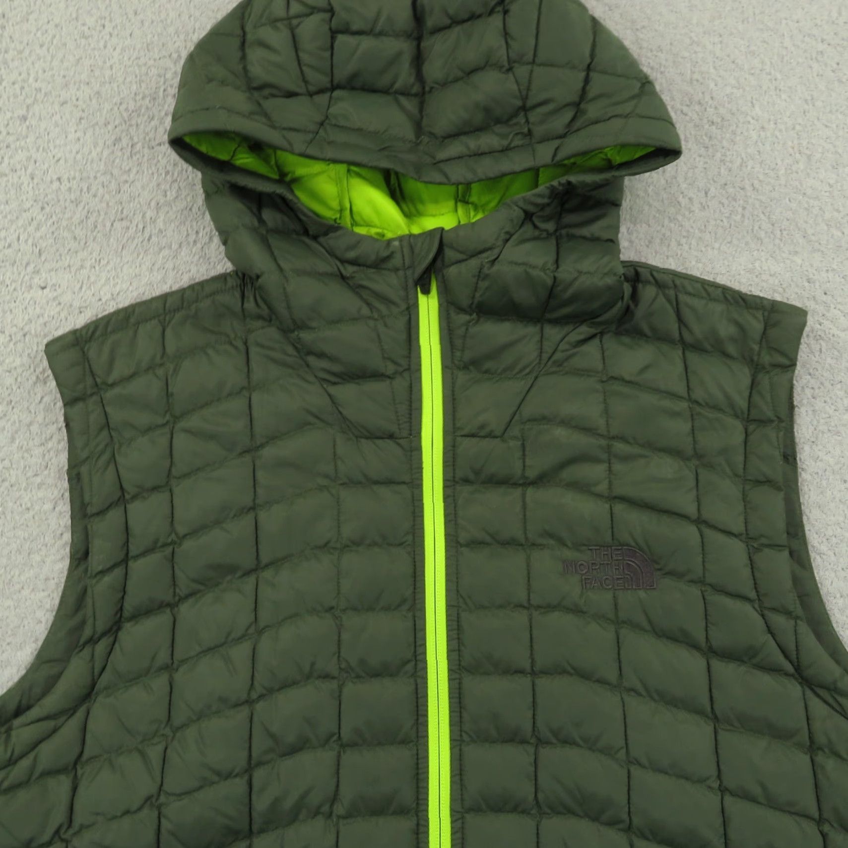 The North Face The North Face Vest Mens Large Thermoball Hooded Kilowatt Quilted Full Zip Lime Size US L / EU 52-54 / 3 - 5 Thumbnail