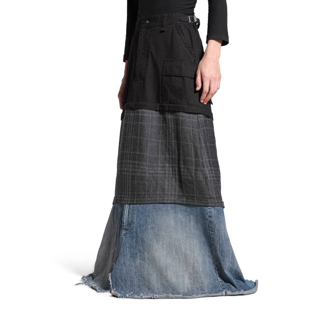 Balenciaga o1tr1nto0825 Maxi Layered Cargo Skirt in Multicolor Size 25" / US 0 / IT 36 - 5 Thumbnail