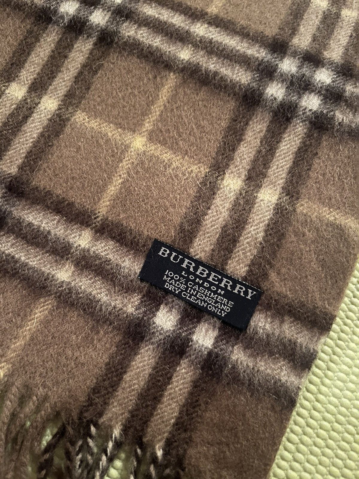 Burberry × Vintage Light Green Brown Burberry Nova Check Scarf Size ONE SIZE - 2 Thumbnail