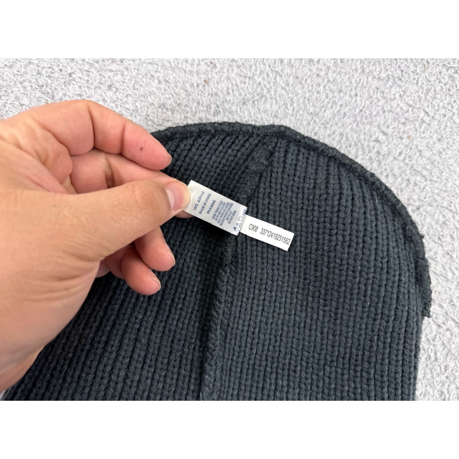 Vintage Cooper Beanie Toque Adult One Size Black Gray 100% Acrylic Knit Snow Ski Winter TS? Size ONE SIZE - 5 Thumbnail