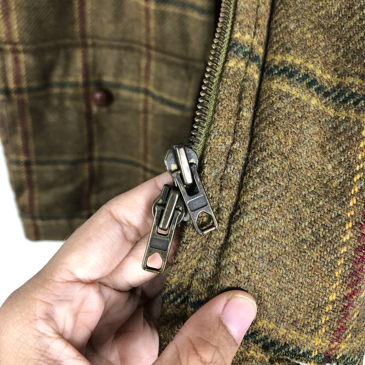 DAKS 🔥Vintage Wool Jacket Daks Fly Herringbone Tartan Design Size US M / EU 48-50 / 2 - 16 Thumbnail