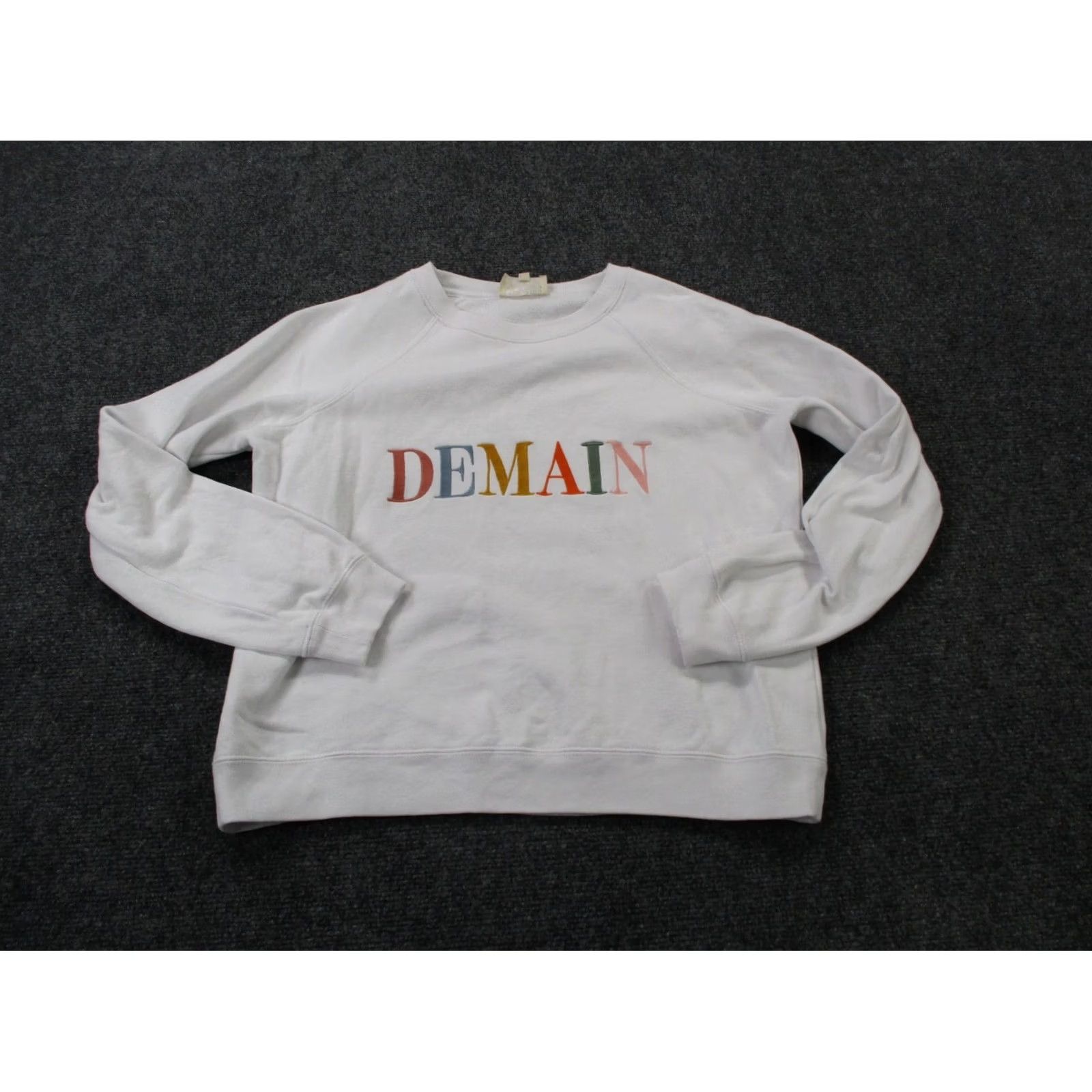 Vintage Sezane Sweatshirt Womens S White Demain Pullover Sweater Casual Size S / US 4 / IT 40 - 2 Thumbnail
