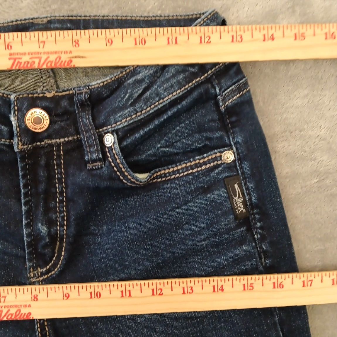 Silver Jeans Co. Silver Avery Straight Jeans Womens Size 26 Blue Dark Mid Rise Stretch 25x29 Size 26" / US 2 / IT 38 - 3 Thumbnail