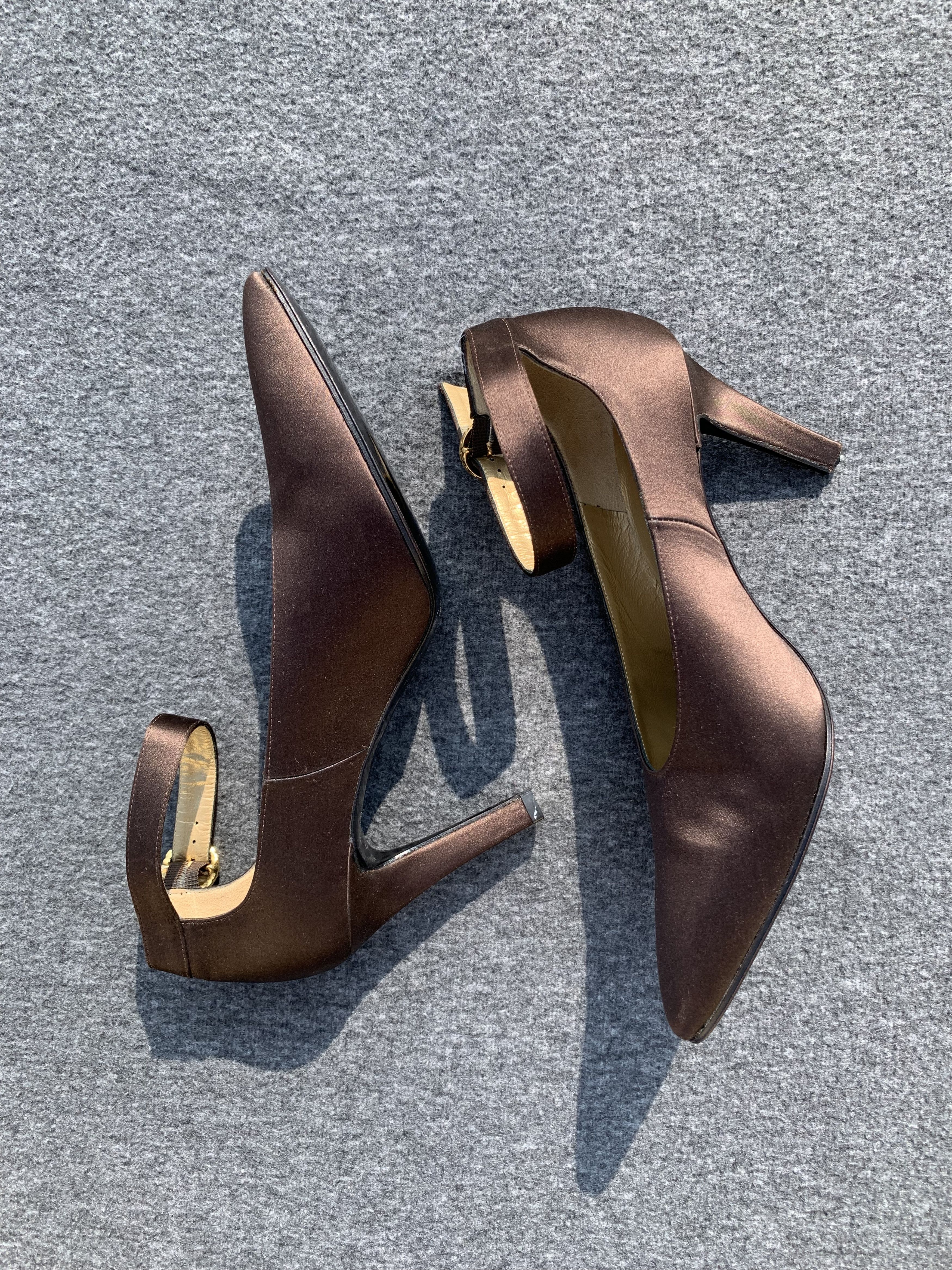 Yves Saint Laurent Yves Saint Laurent Brown Satin Pumps – Size 37.5 Size US 6 / IT 36 - 9 Thumbnail