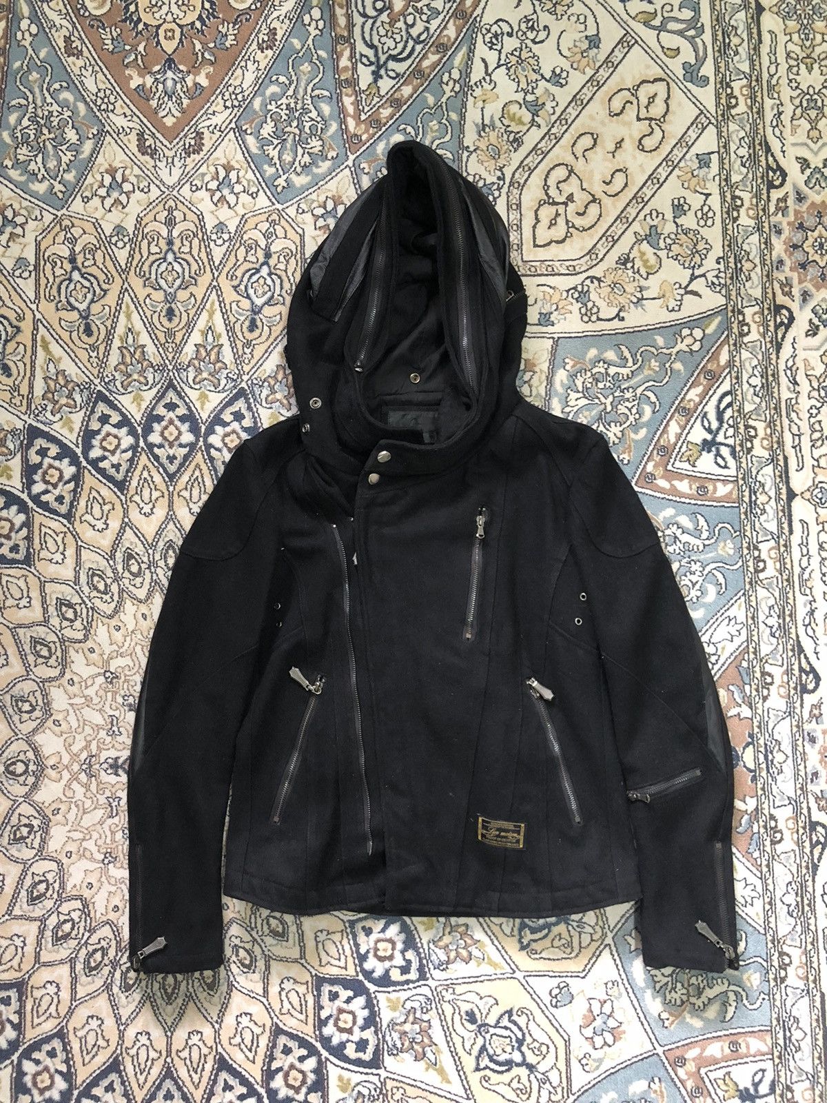 image of Seditionaries jackrose Luv Maison Bondage Punk Wool Jacket Wt Hoodie in Black, Men's (Size Medium)