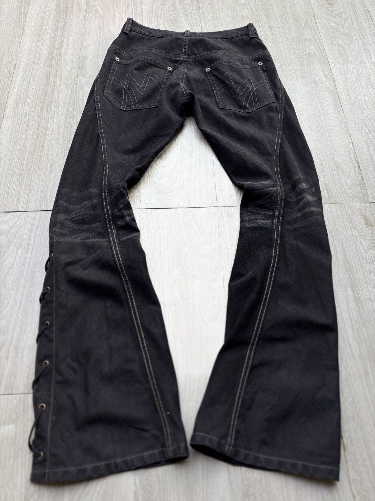 Morgan Homme MORGAN HOMME lace up flare jeans Size US 27 - 5 Thumbnail