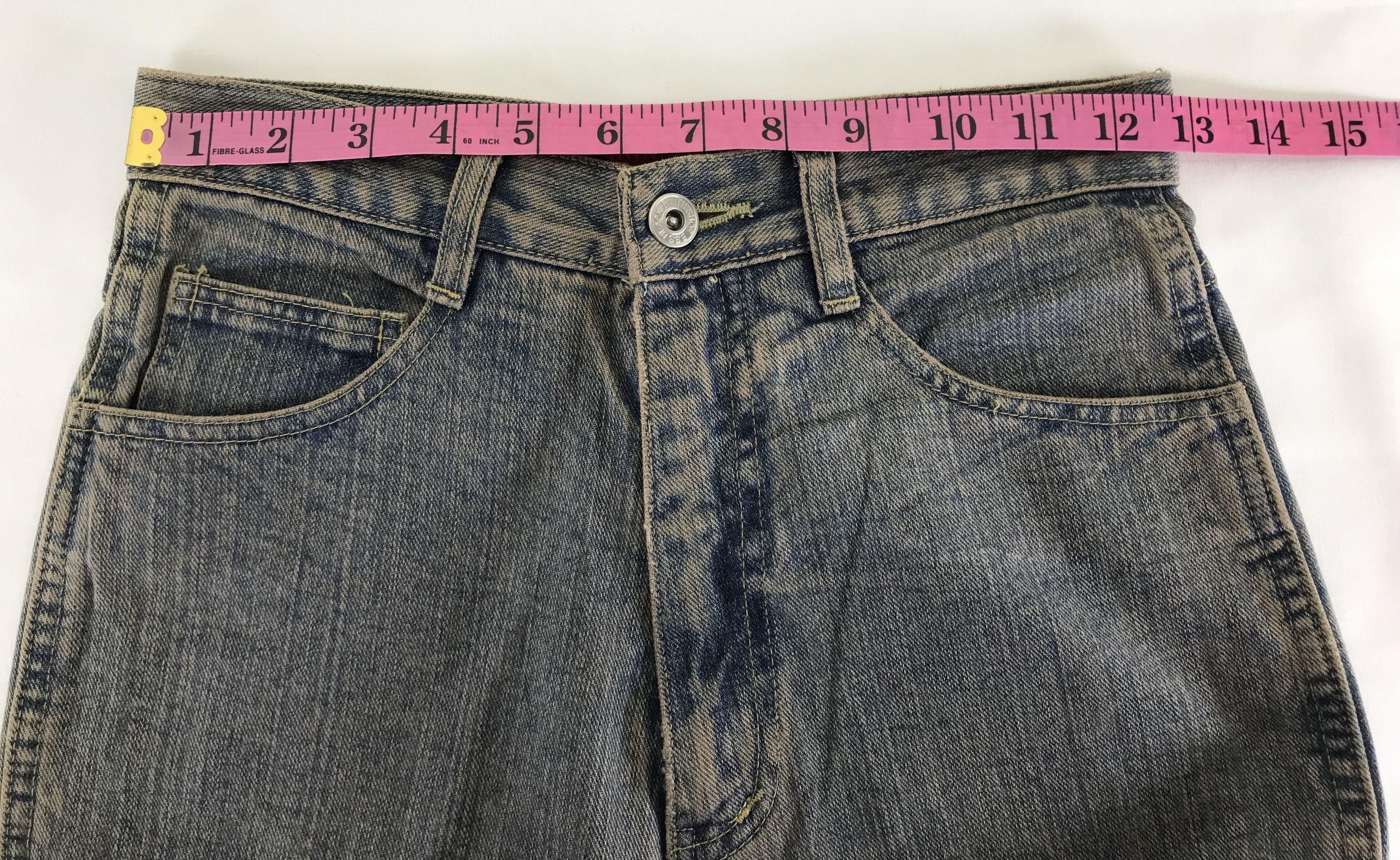 Indigo Vintage Indigo Mud Wash Button Leg Flare Jeans Size 25" / US 0 / IT 36 - 15 Thumbnail